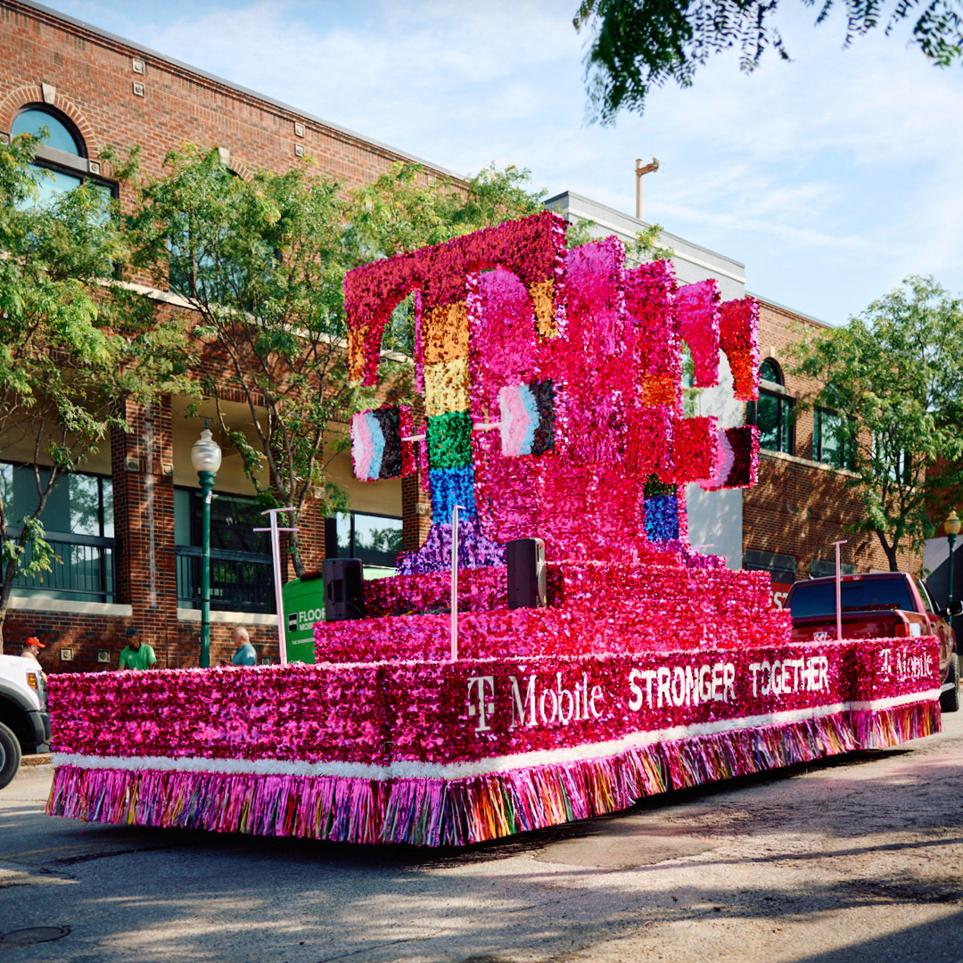 T-Mobile Stronger Together Pride parade float