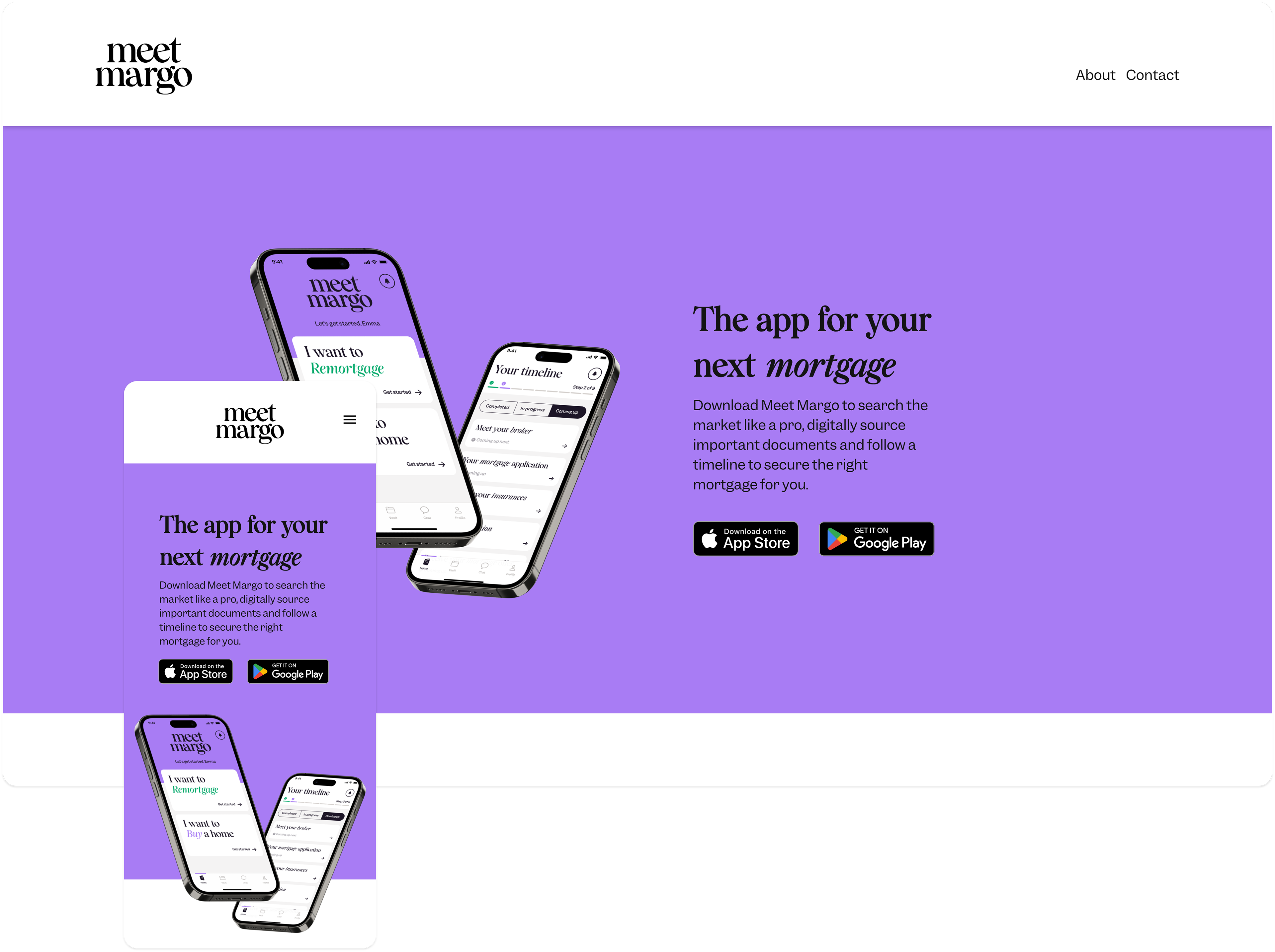 meet margo website design for desktop and mobile