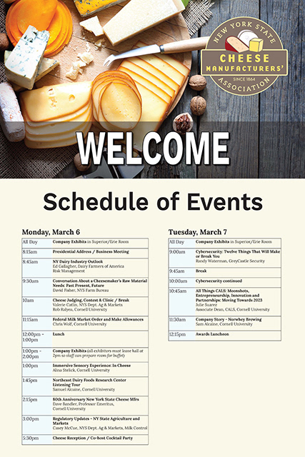 Schedule of Events for the NYSCMA Spring Meeting 2023