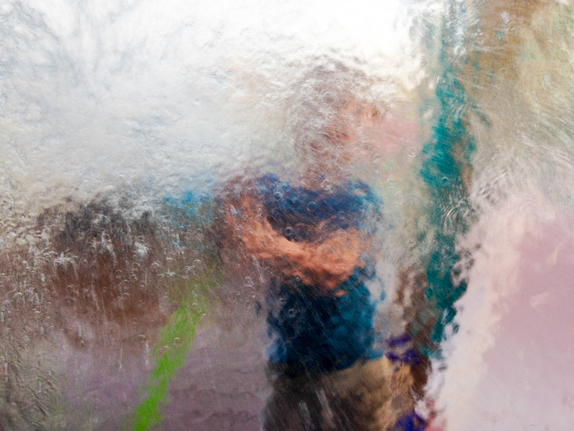 Christopher washing the window