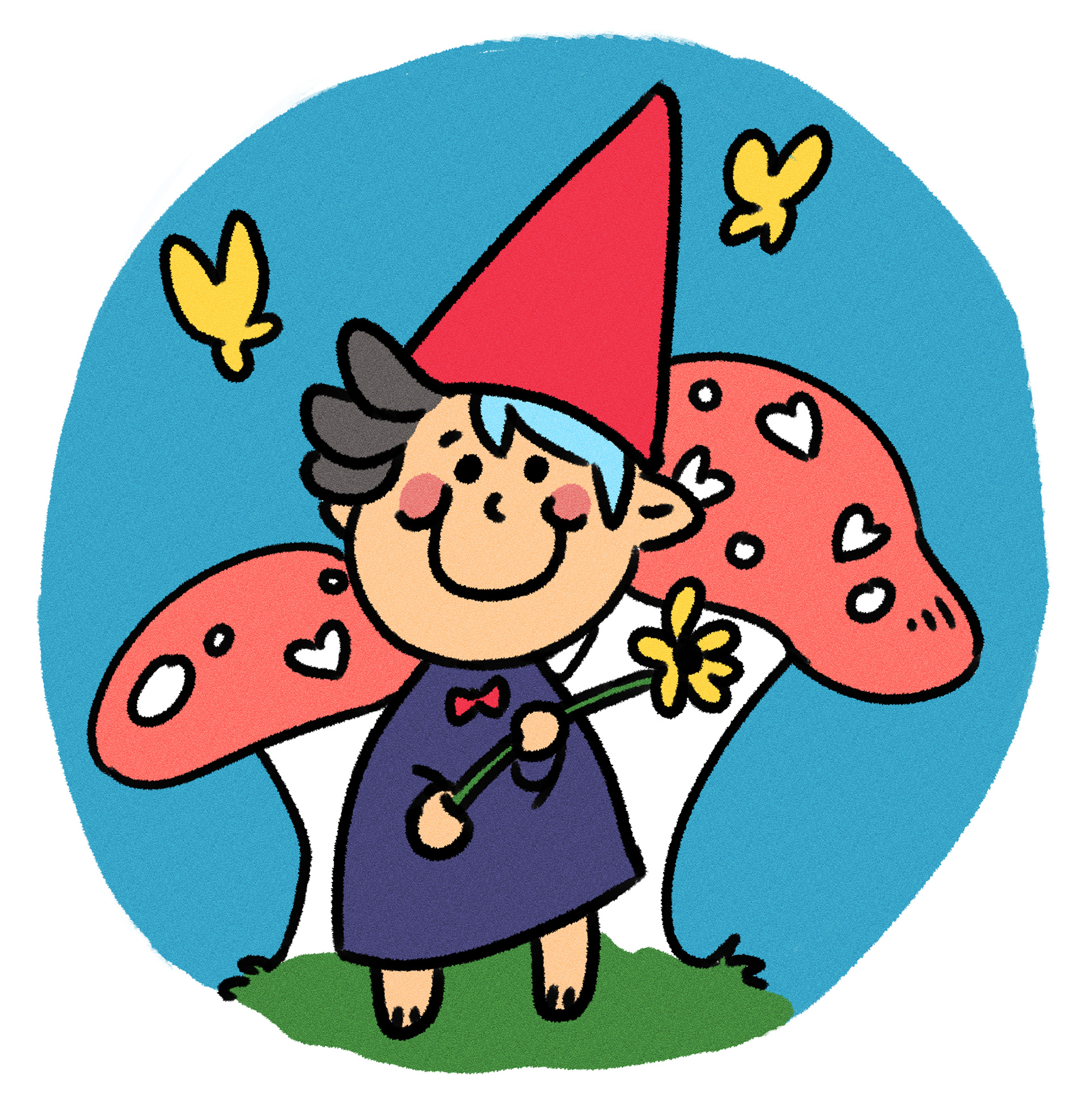 "Gnomephon, Or In Which Malphon is a Gnome", illustration born out of good-natured teasing (Digital, 2600px X 2680px, 2025)