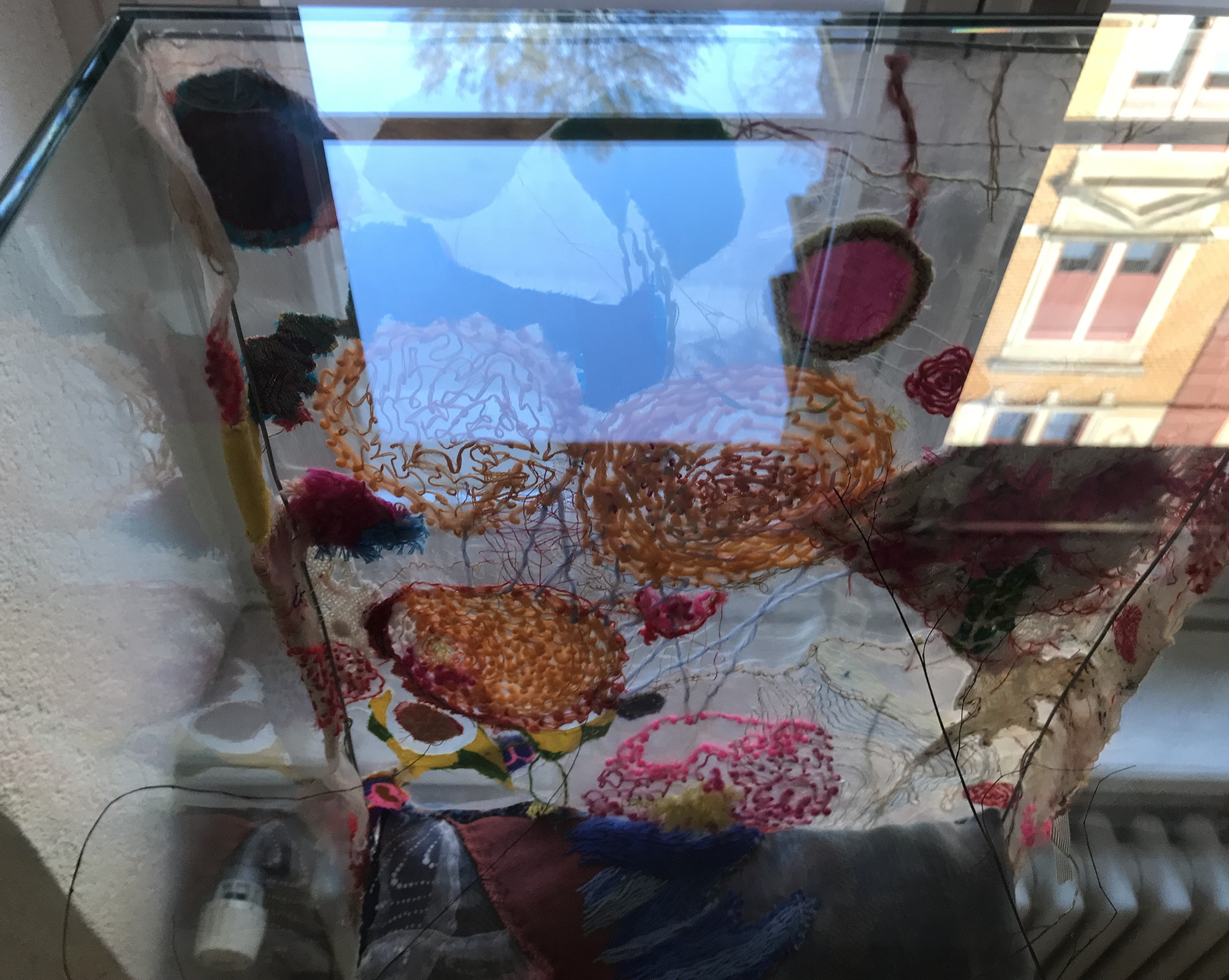 textile Installation in Vitrine, CF