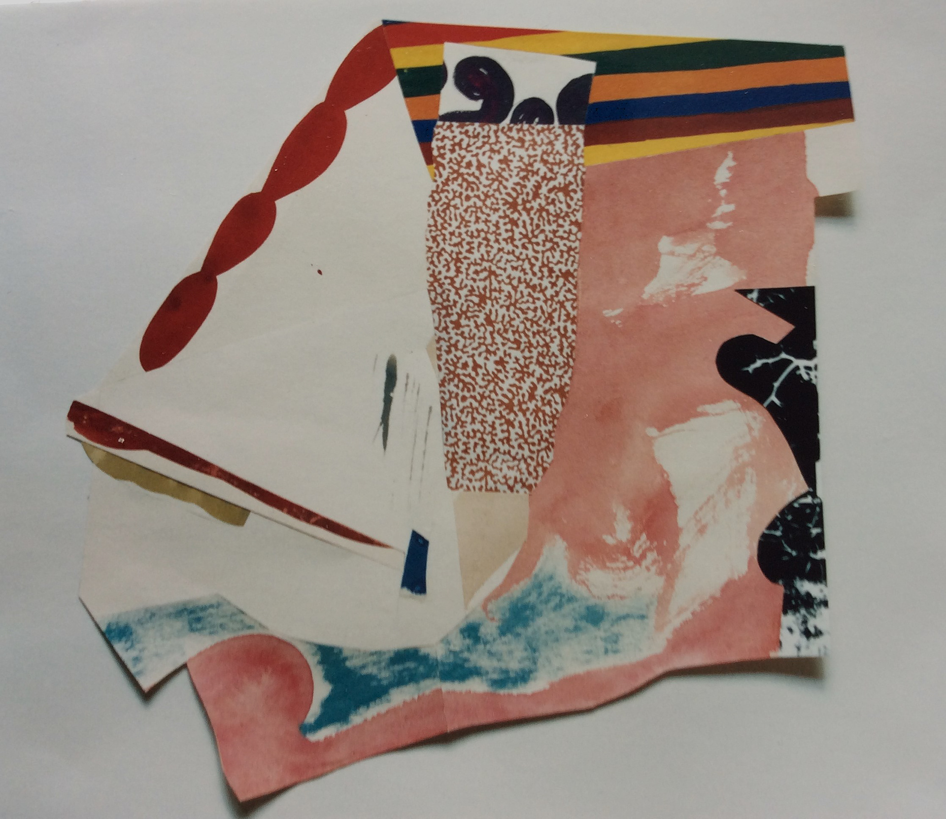 Sperre, 1994,  Gouache auf Tapetenpapier, Tapete, 32,5 x 34 cm