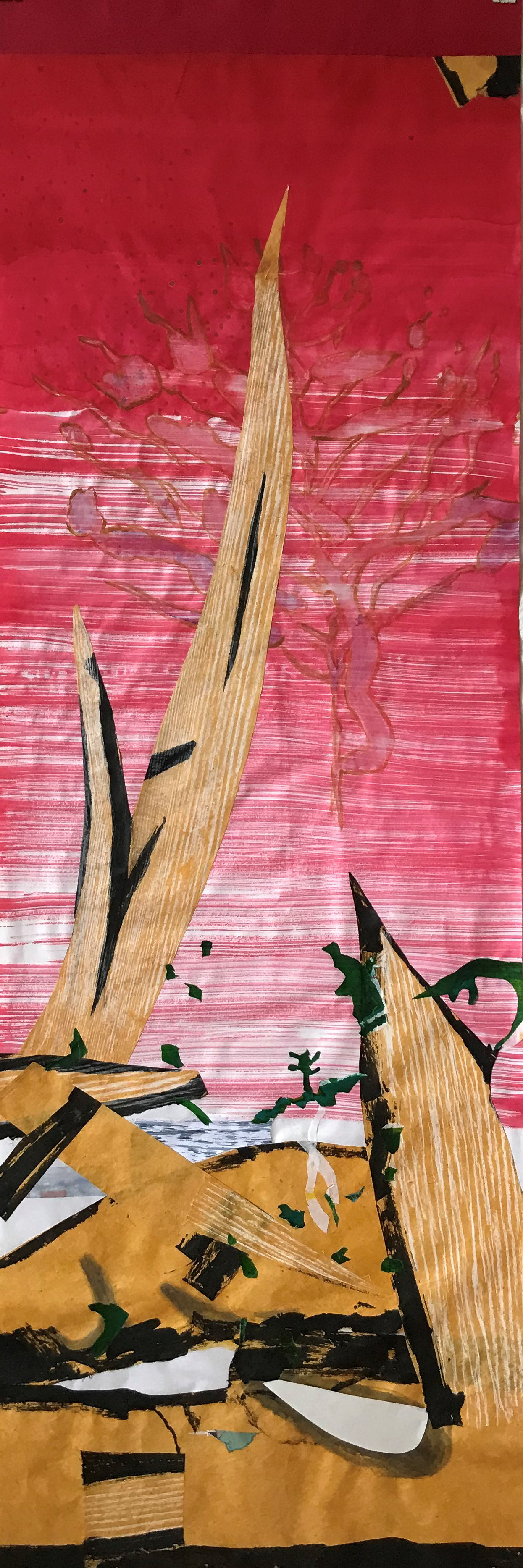 unsere Freunde, 2021, Tinten, Tusche, Nepalpapier, Stoff