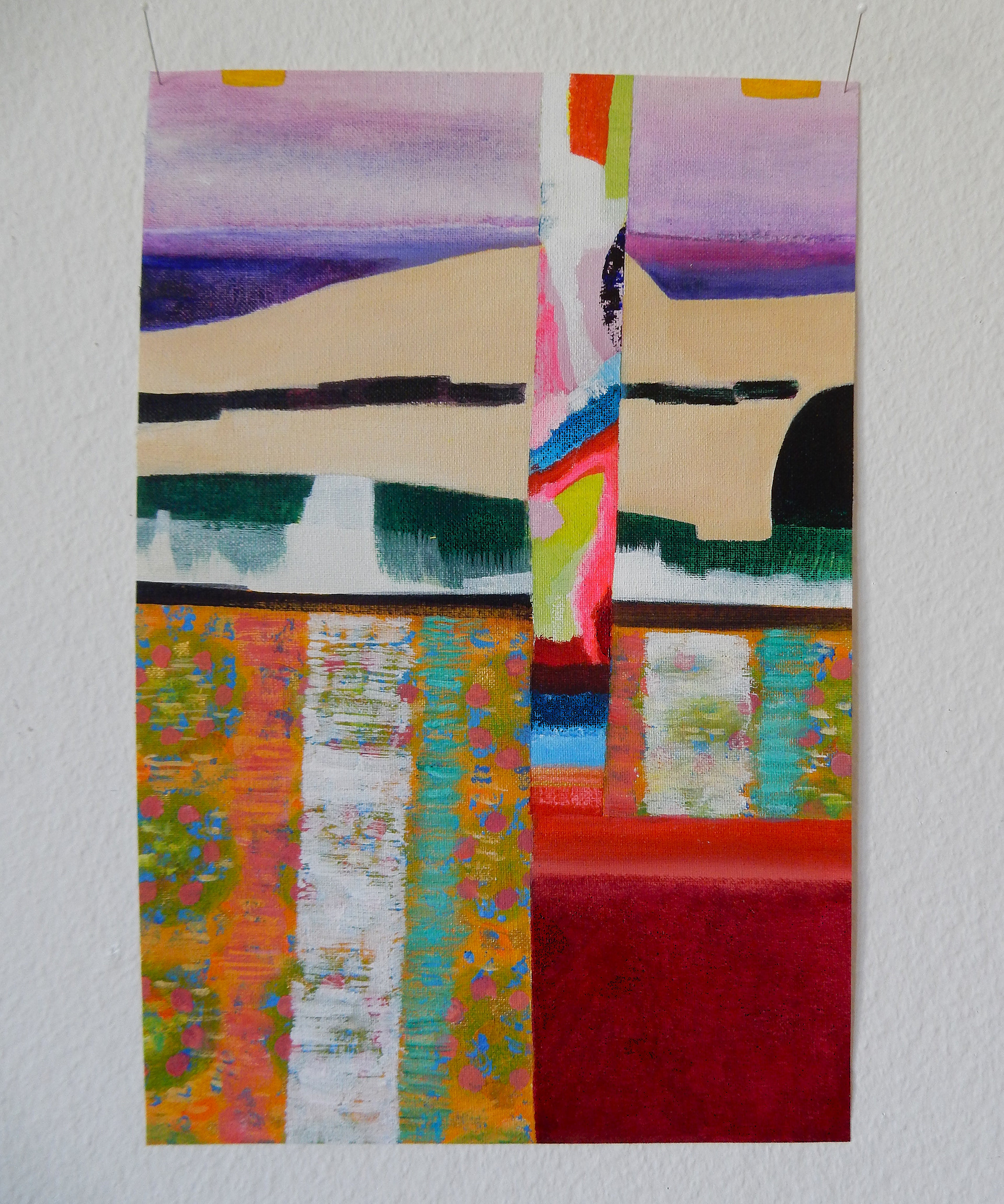 Erinnerung an Tibet, abgemalt, 2021, Acryl auf Leinwand, 37 x 245,5 cm