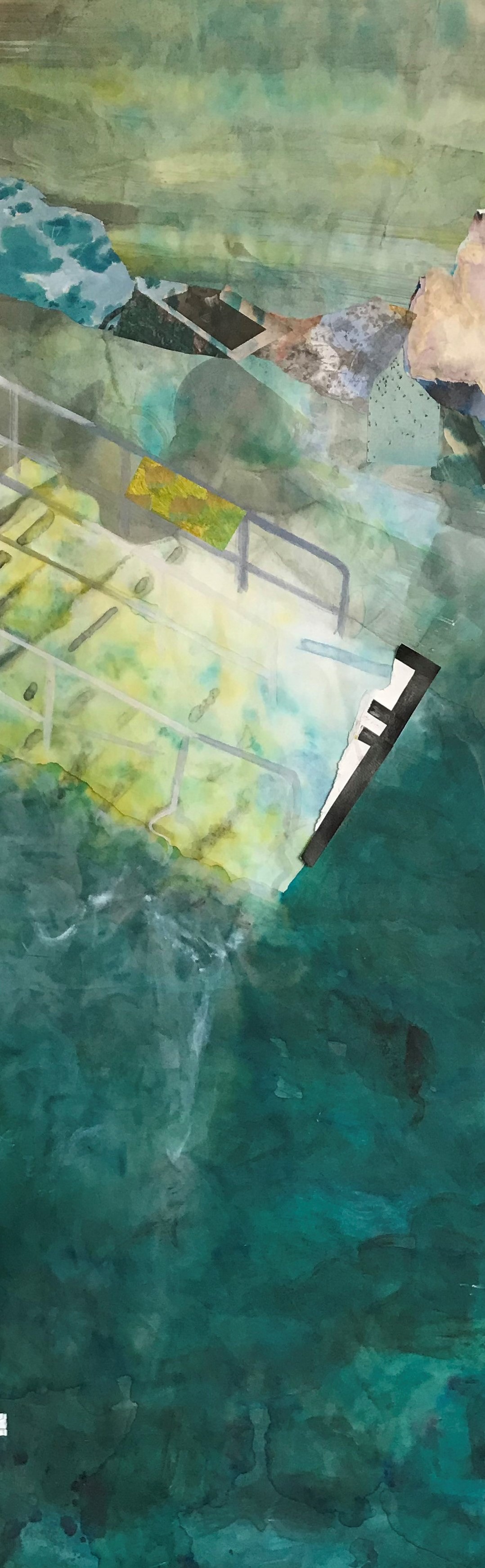 spring! Tinte, Gouache, Collage