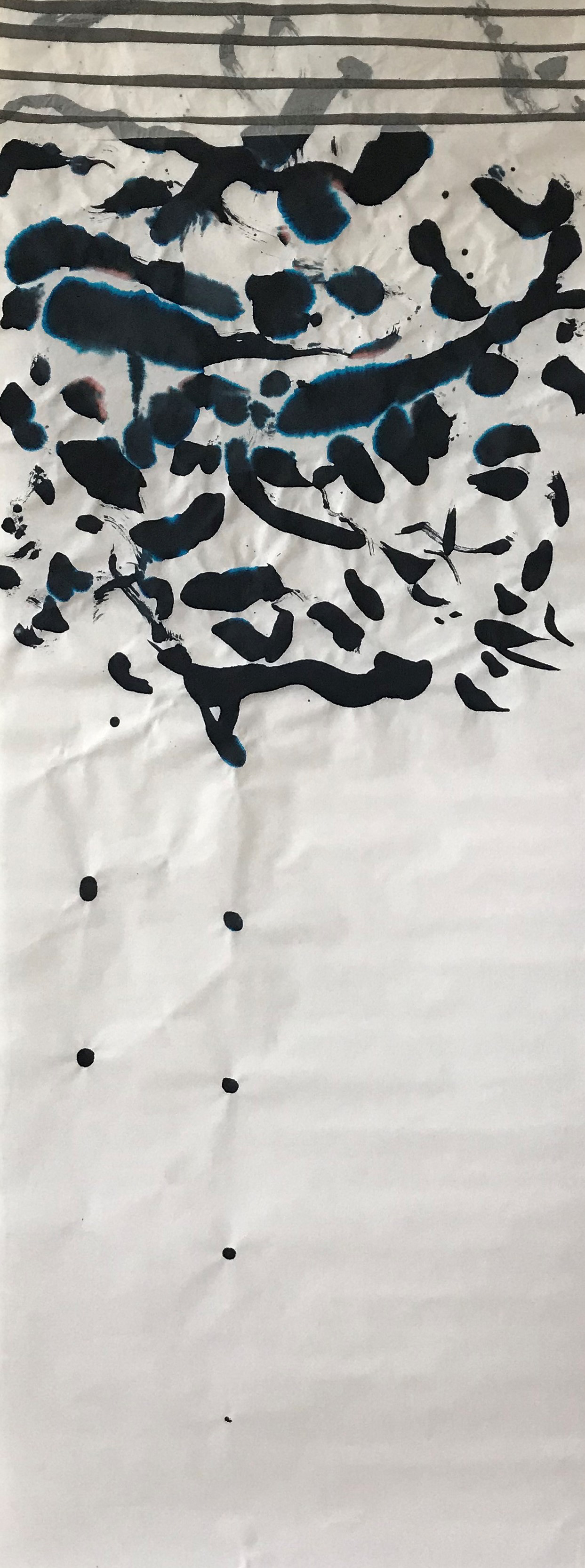 Nummer, 2021, Tusche und Tinte, Papier geklebt
