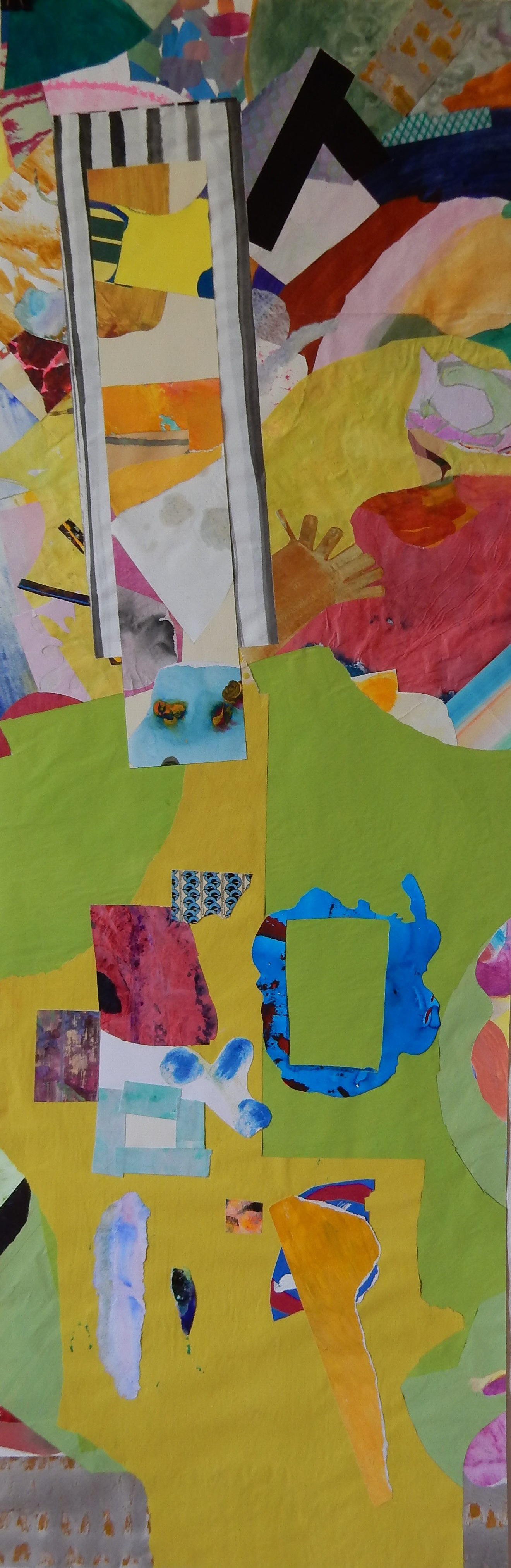 Steg, 2022, Gouache, Collage aus bemalten Papieren