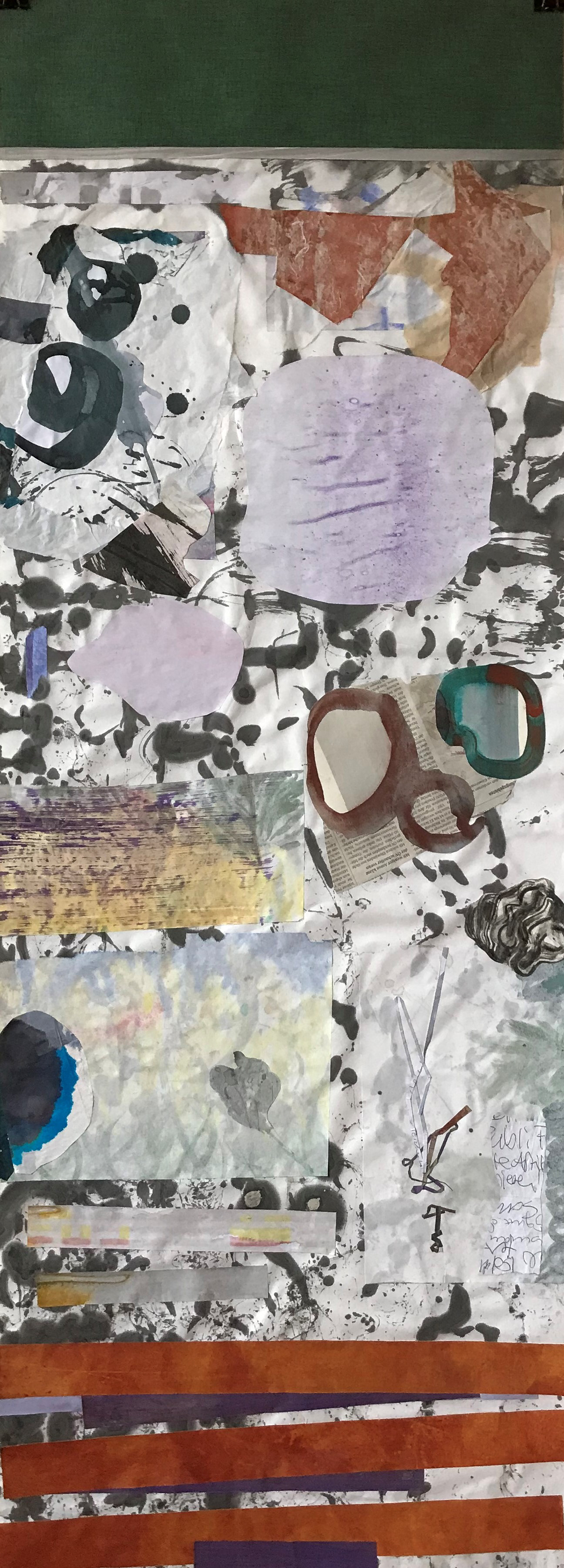 Intro, 2021, Tusche, Pigmente, Papiere geklebt