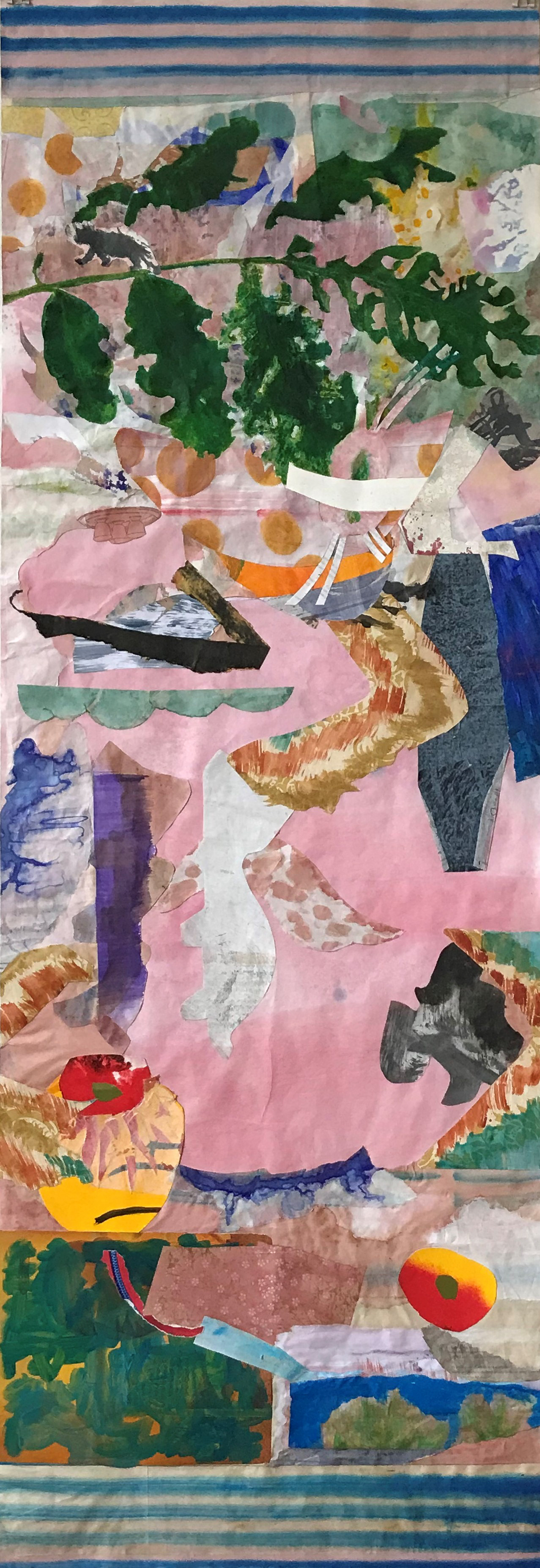 Matisse, Seele einer Katze, 2021, Tinten, Tusche, Papiere und Stoff geklebt Tusche