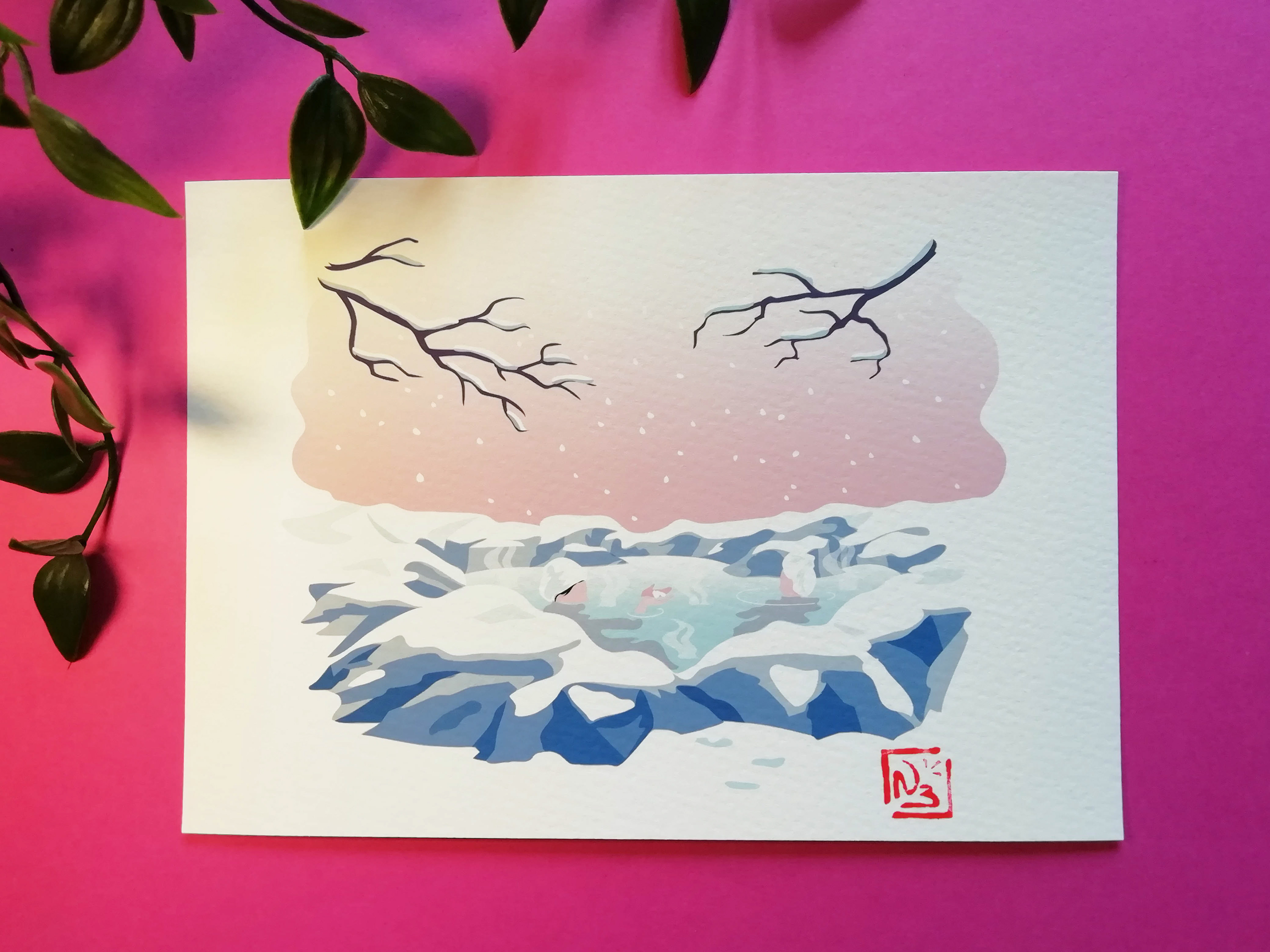 Série limitée Fine art print -Hiver- Onsen