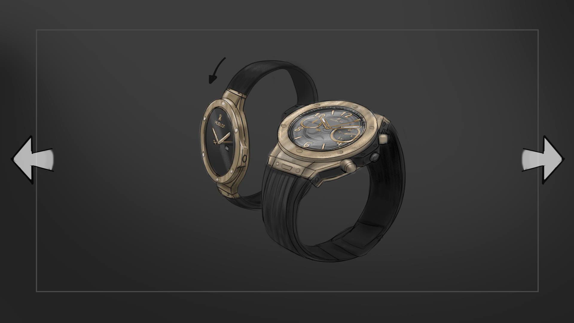 Storyboard luxe - Hublot, présentation et mis en scène du produit