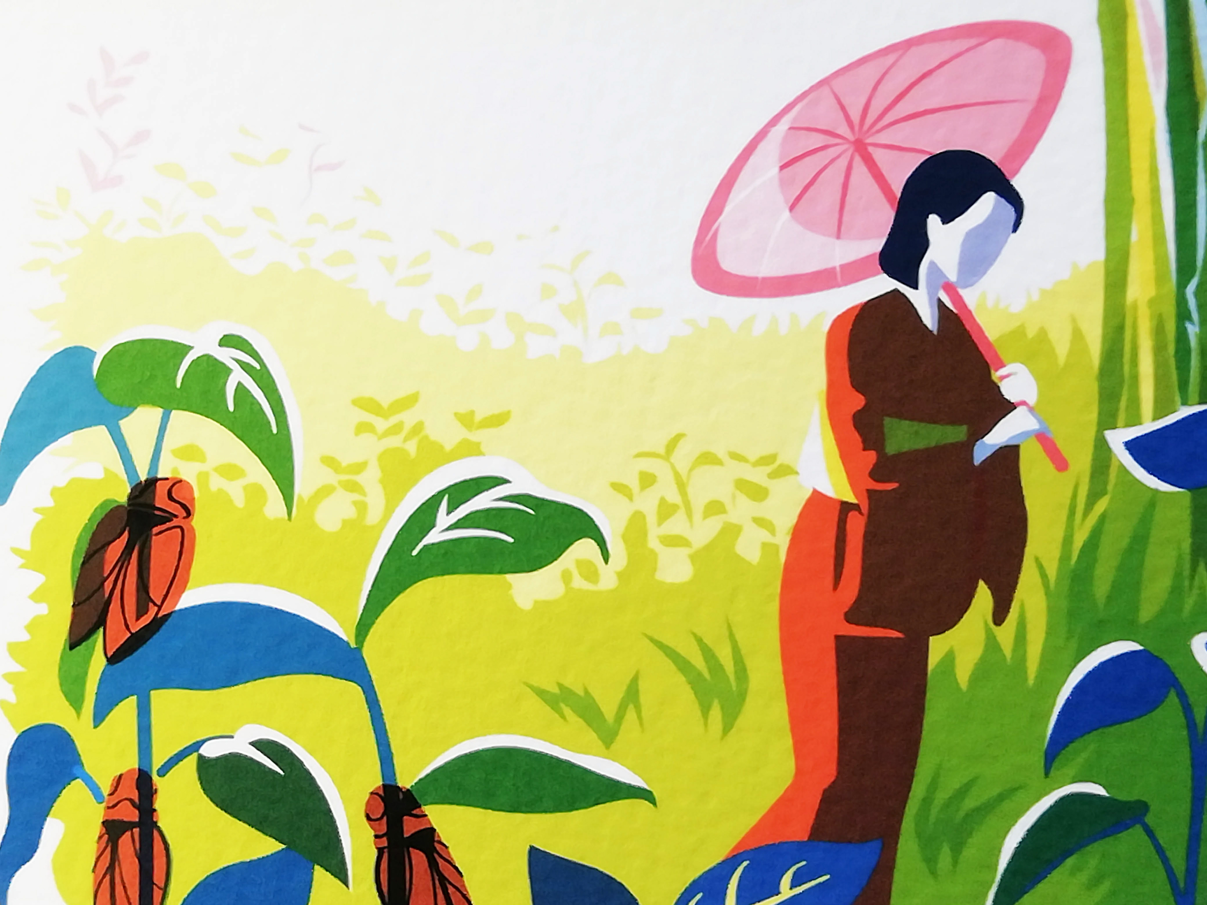 Série limitée Fine art print -été- cigales japonaises - détail