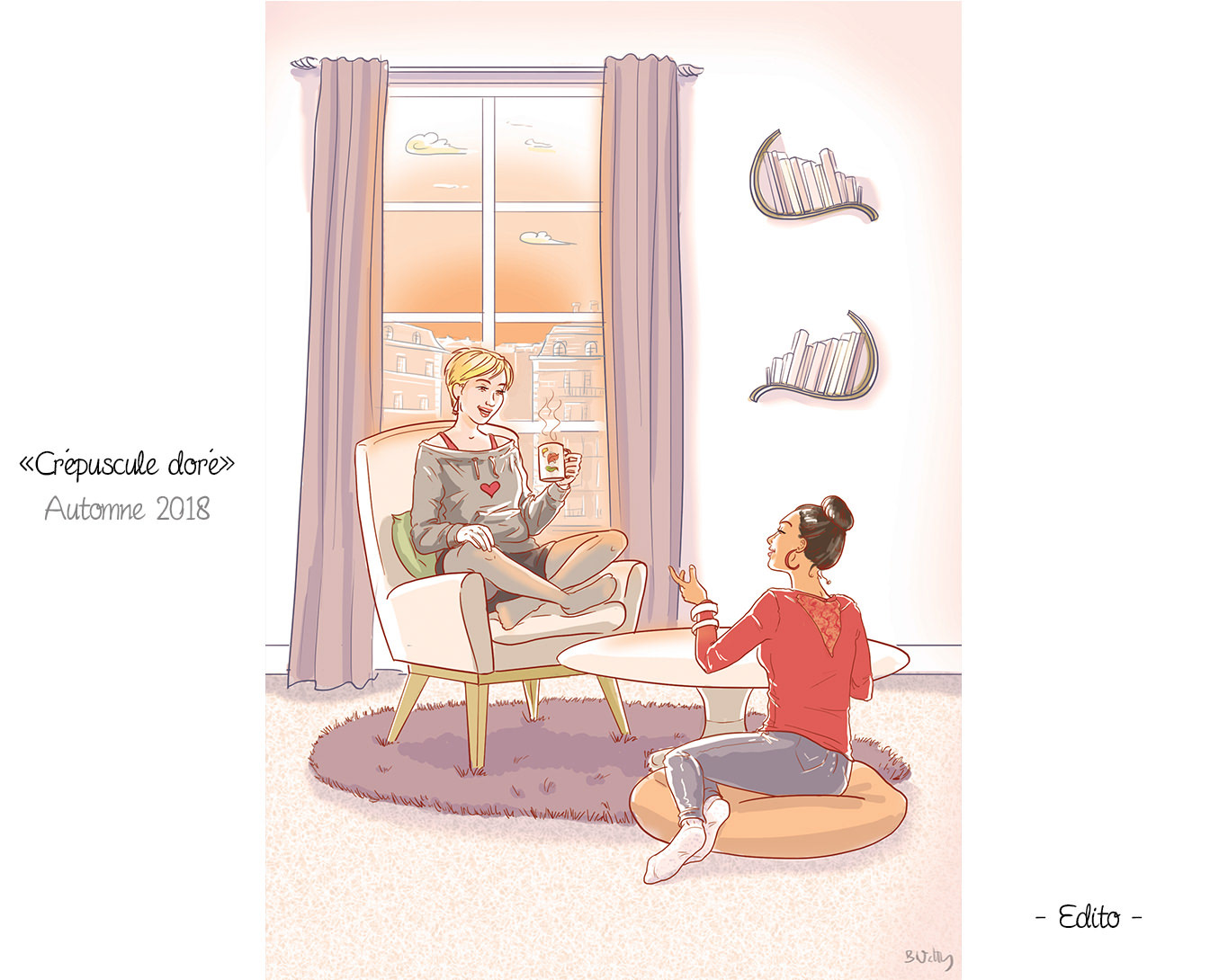 Illustration intérieur cosy