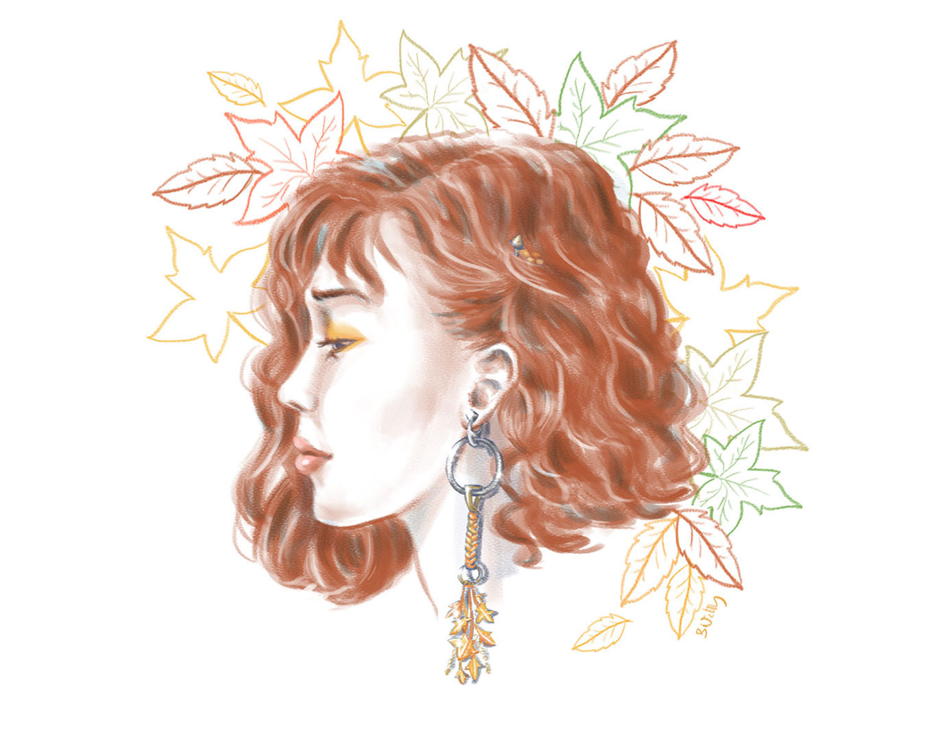 Illustration fashion - boucle d'oreille XXL