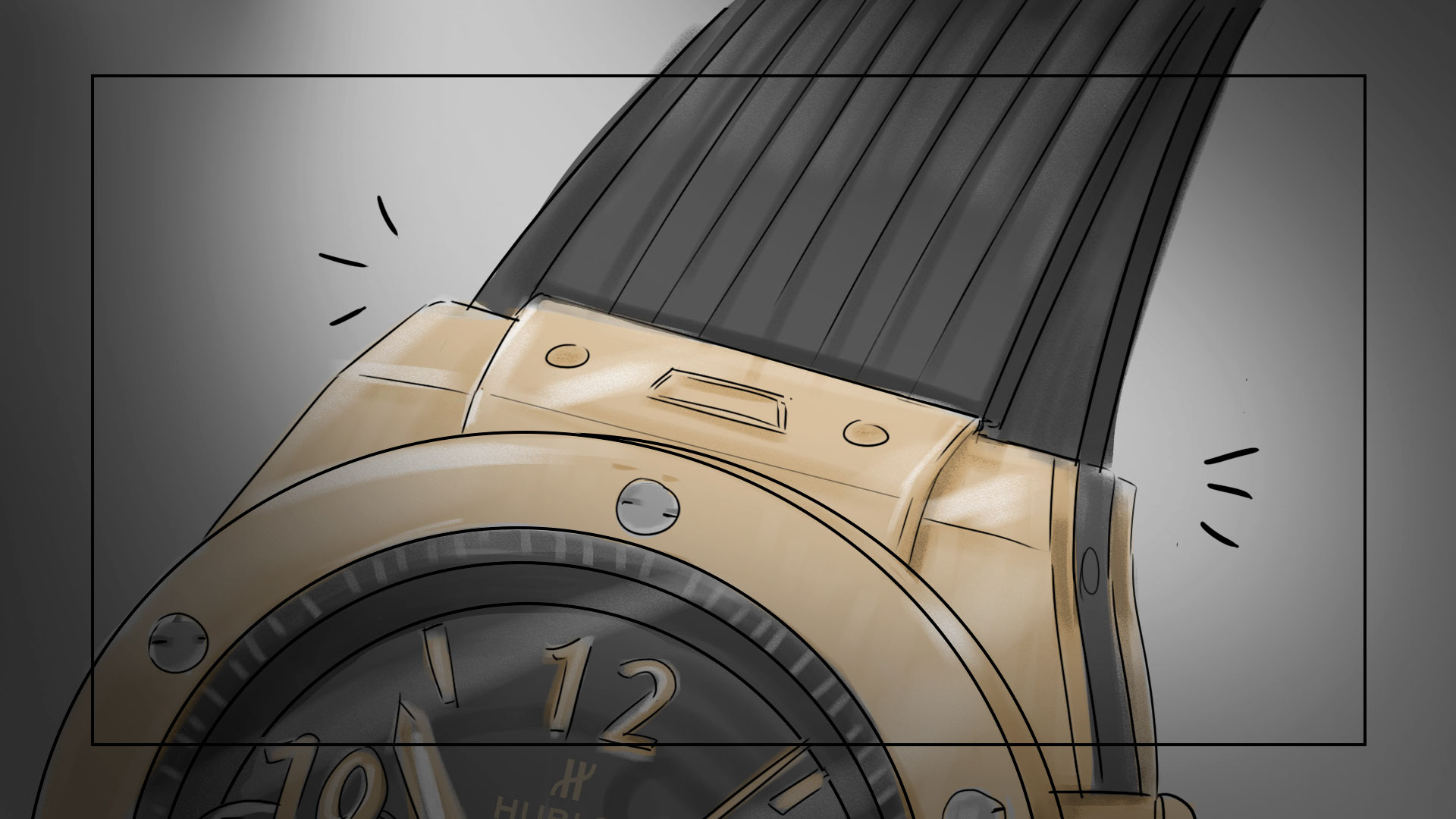 Storyboard luxe - Hublot, mise en scène du produit