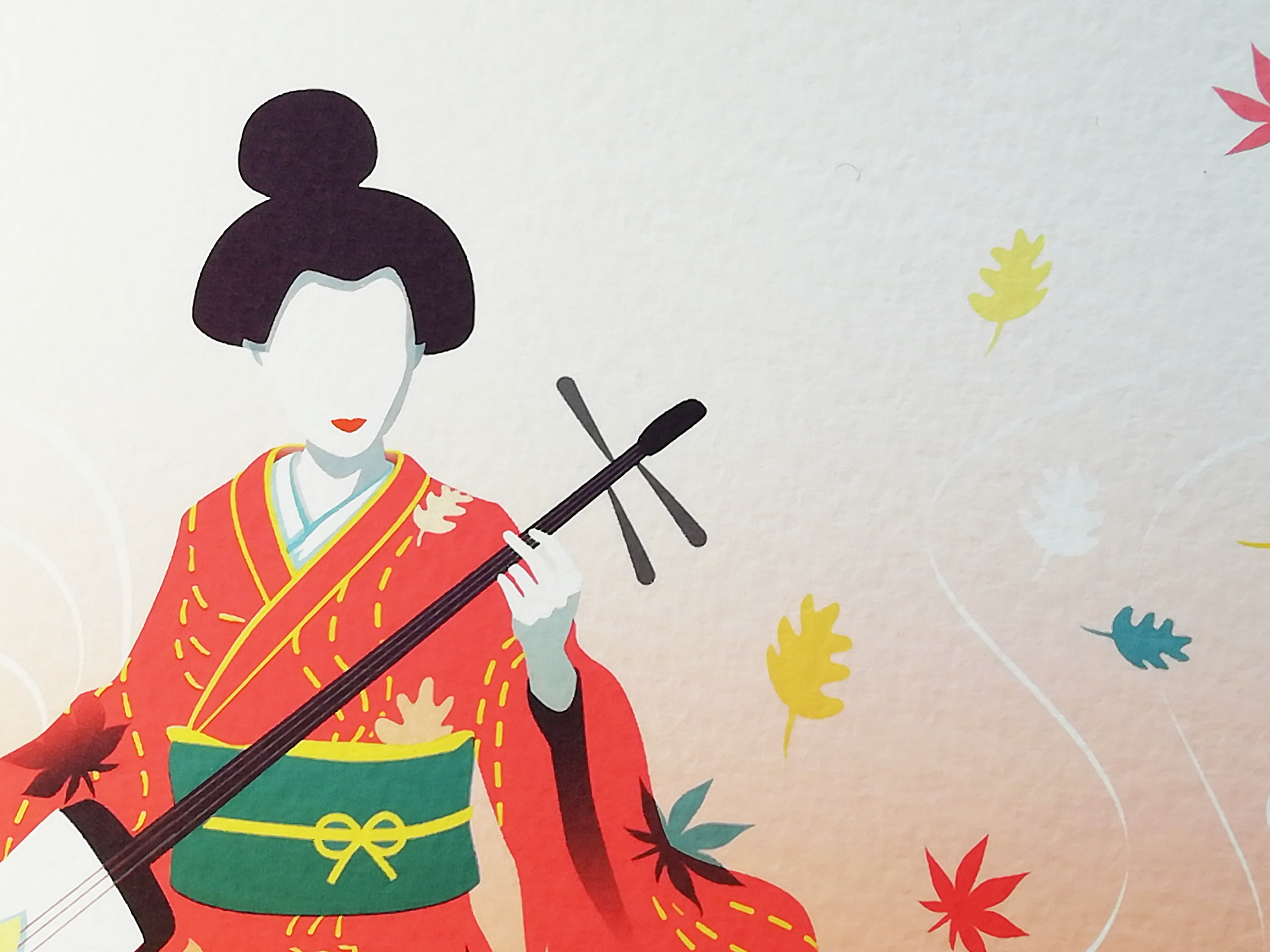 Série limitée Fine art print -Automne- Shamisen - detail