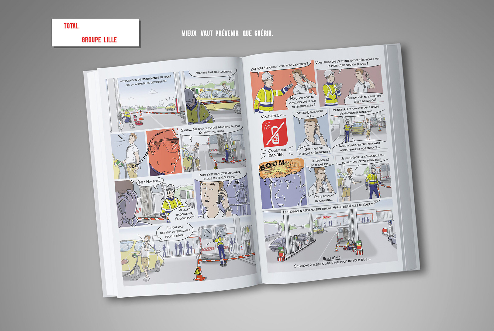 Bande dessinée - prévention risque métier - Groupe TOTAL - Lille
