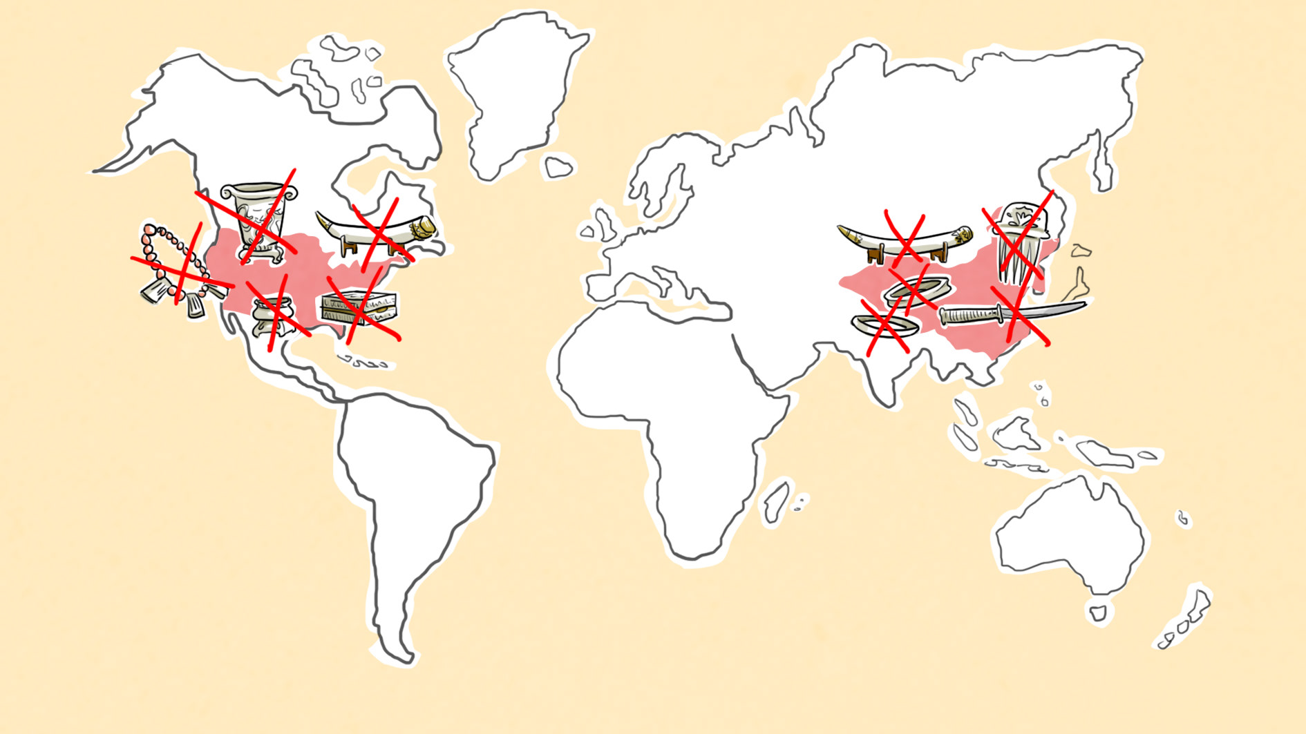 Illustration vidéo pédagogique - carte des traffics et interdiction