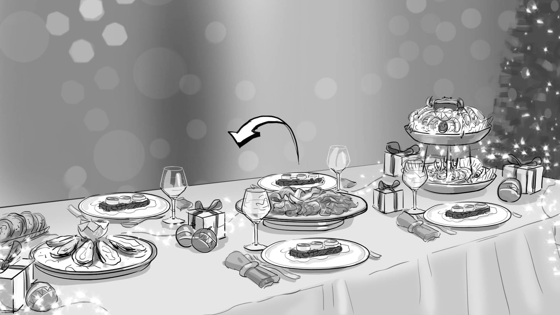 Storyboard - Manor - table dressée