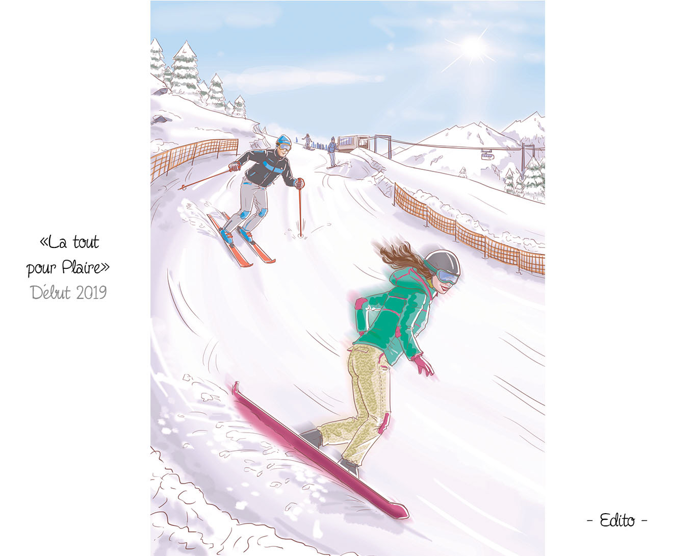 Illustration sport d'hiver -ski
