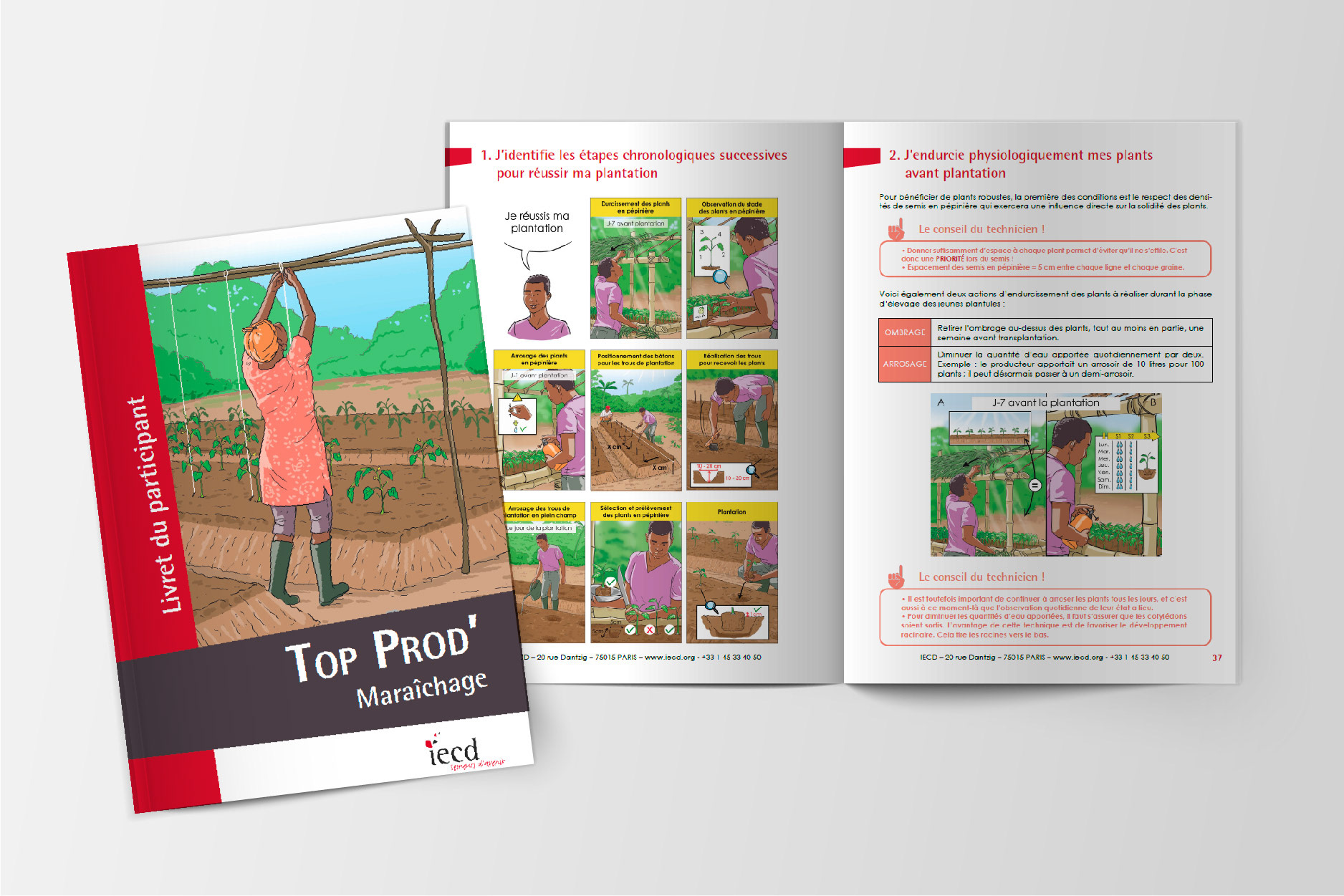 couverture de livret, mise en page image, texte et BD