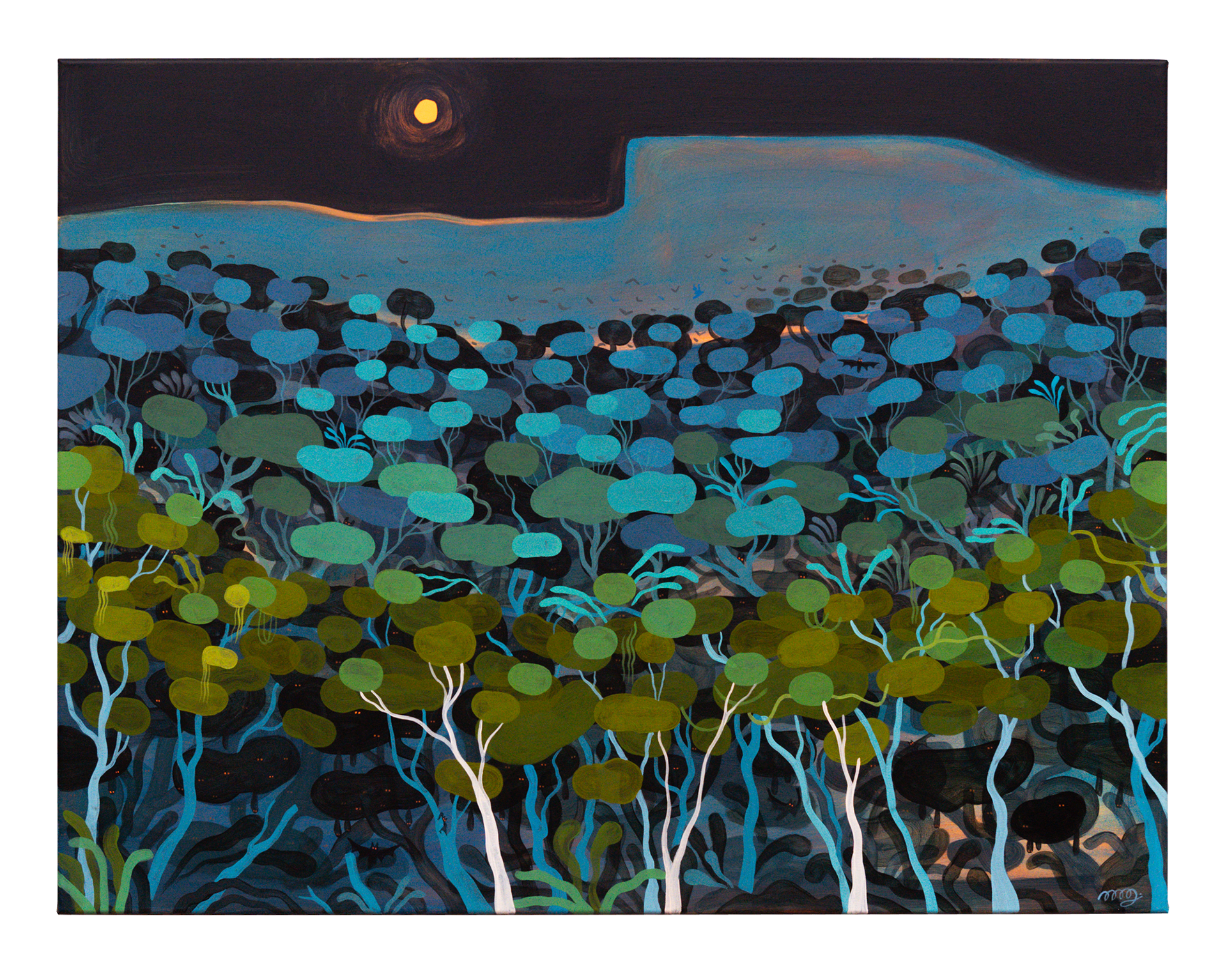 "The Night of the Flying Foxes" - Acrylique sur toile