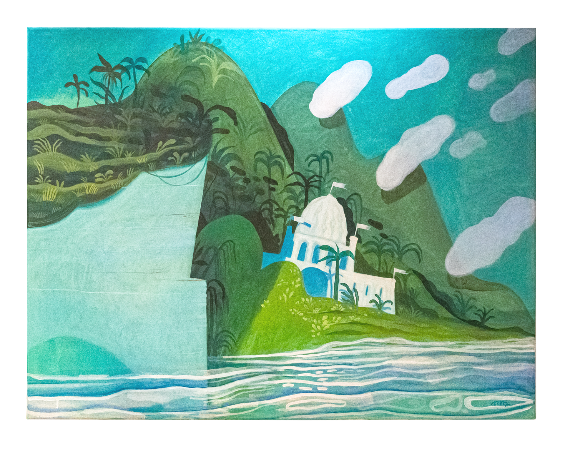 "Le temple oublié" - Acrylique sur toile