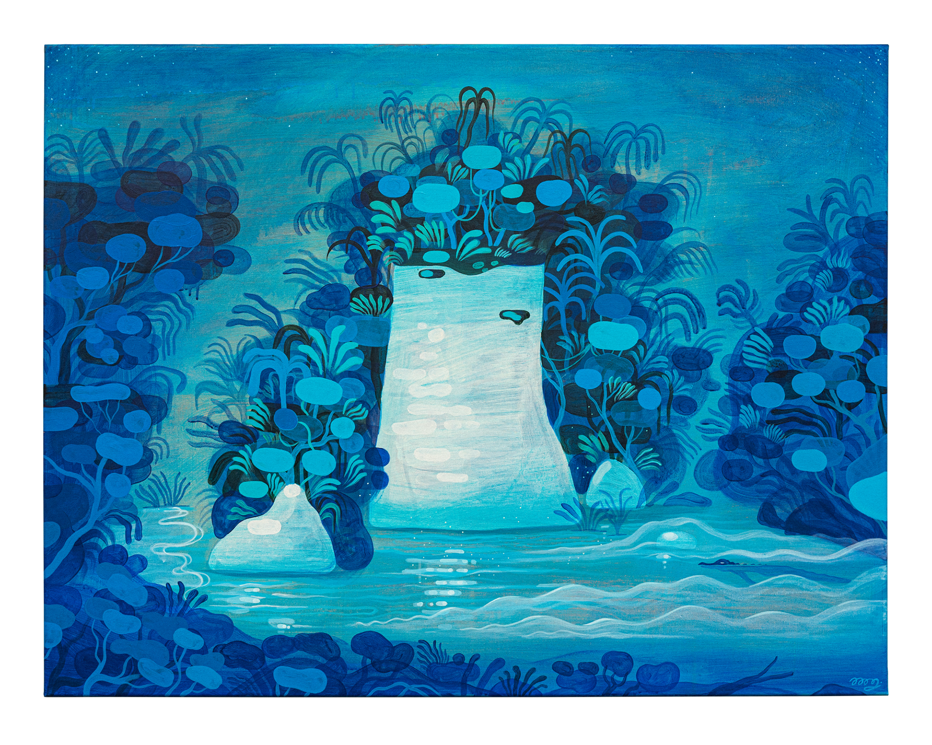 "L'île au crocodile" - Acrylique sur toile
