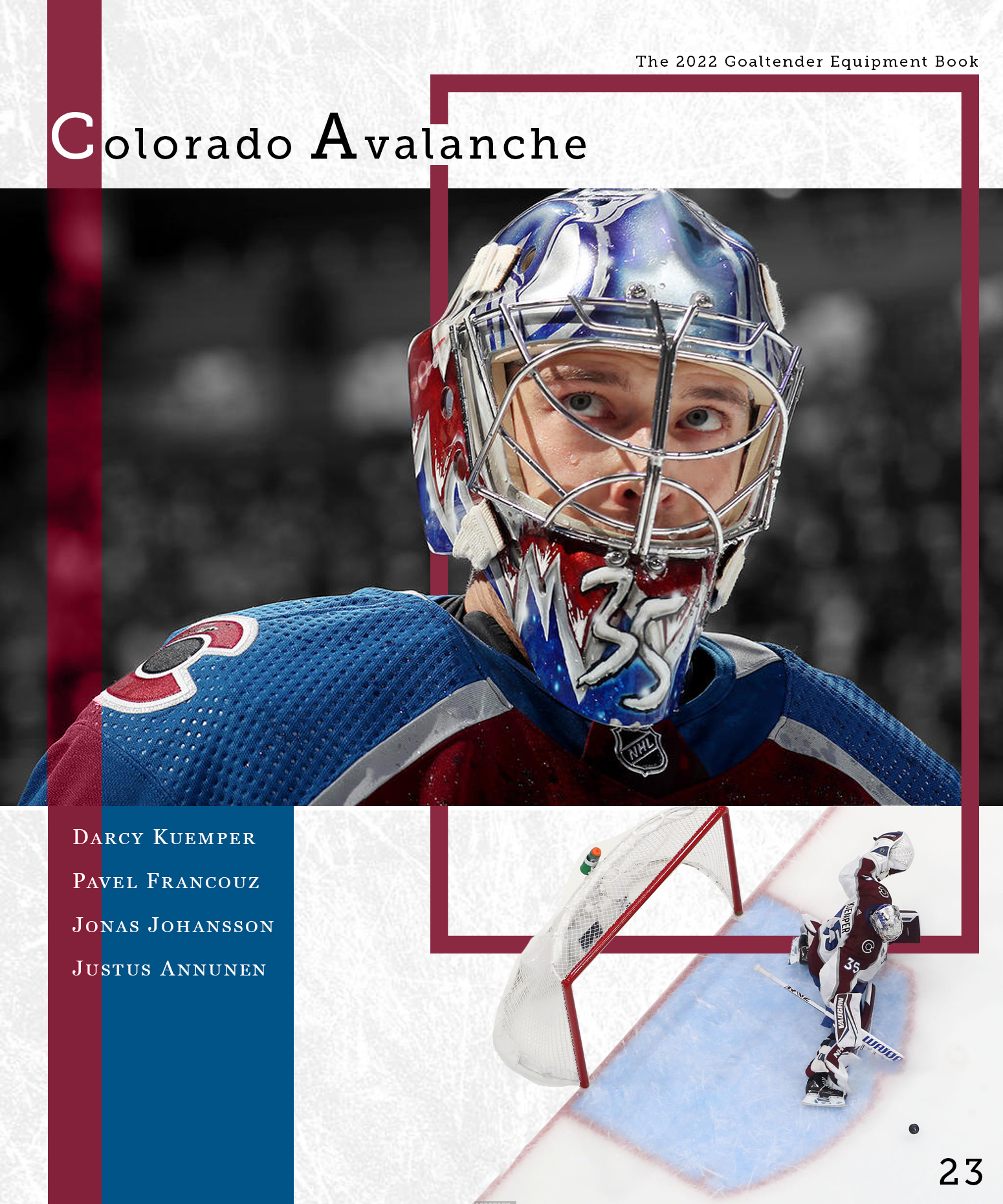 Concept for a goalie-themed coffee table book