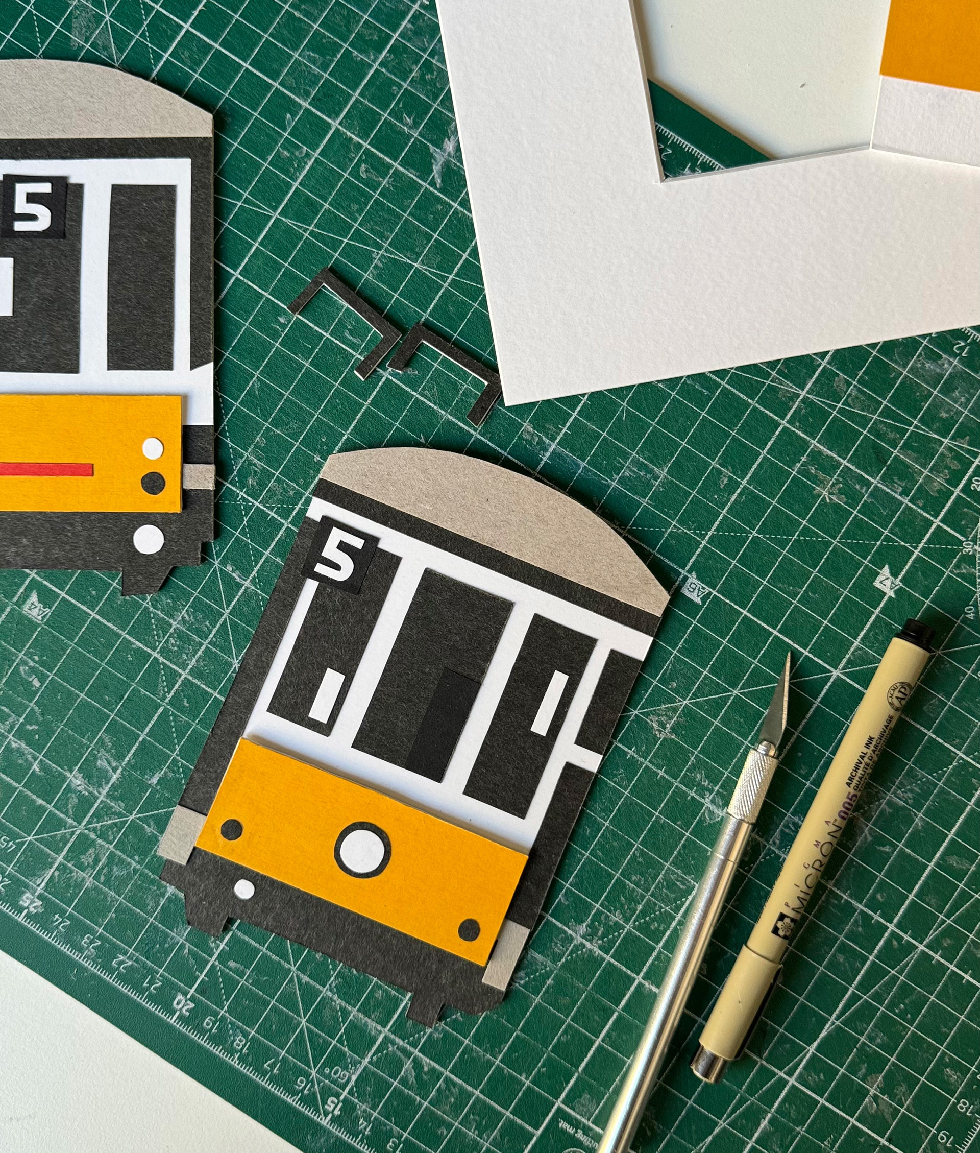 tram collage mila Helga Aversa process illustration