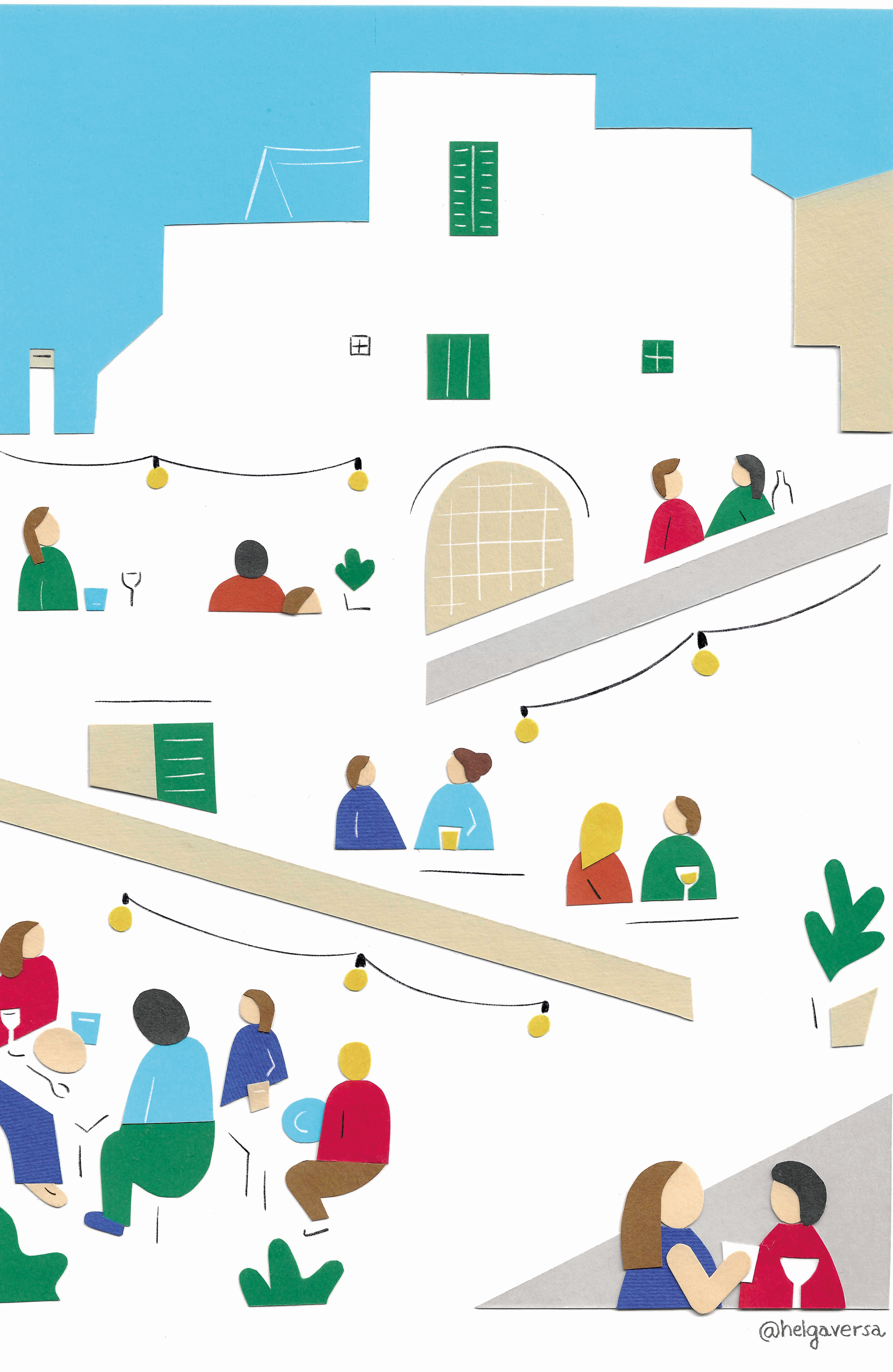 collage per brand identity borgo antico bistrot realizzata da Helga Aversa illustratrice e graphic designer collage