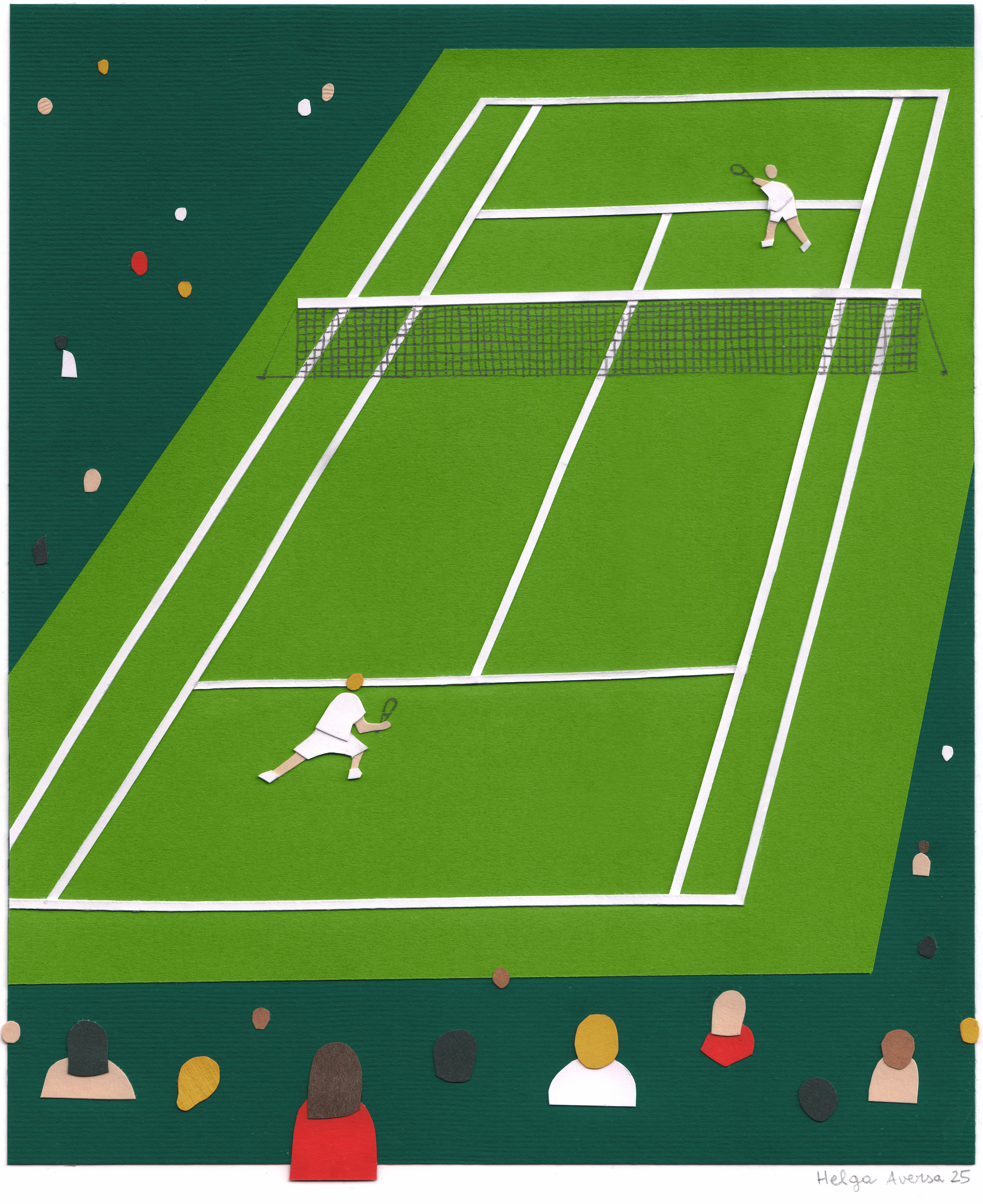 Illustrazione collage in edizione limitata di Helga Aversa per il centenario Superga, realizzata in collaborazione con Margherita Books