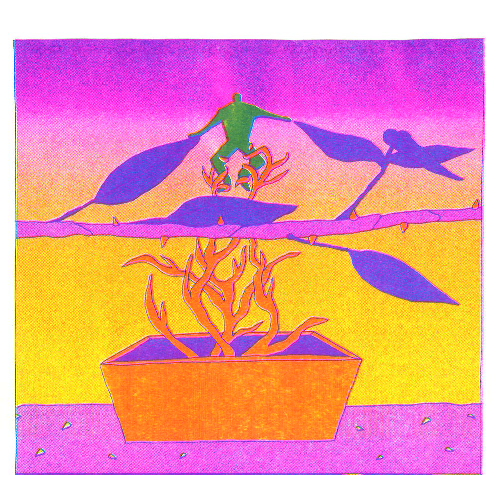 Riso Printed Image from my comic: 'My Mum's Ring'