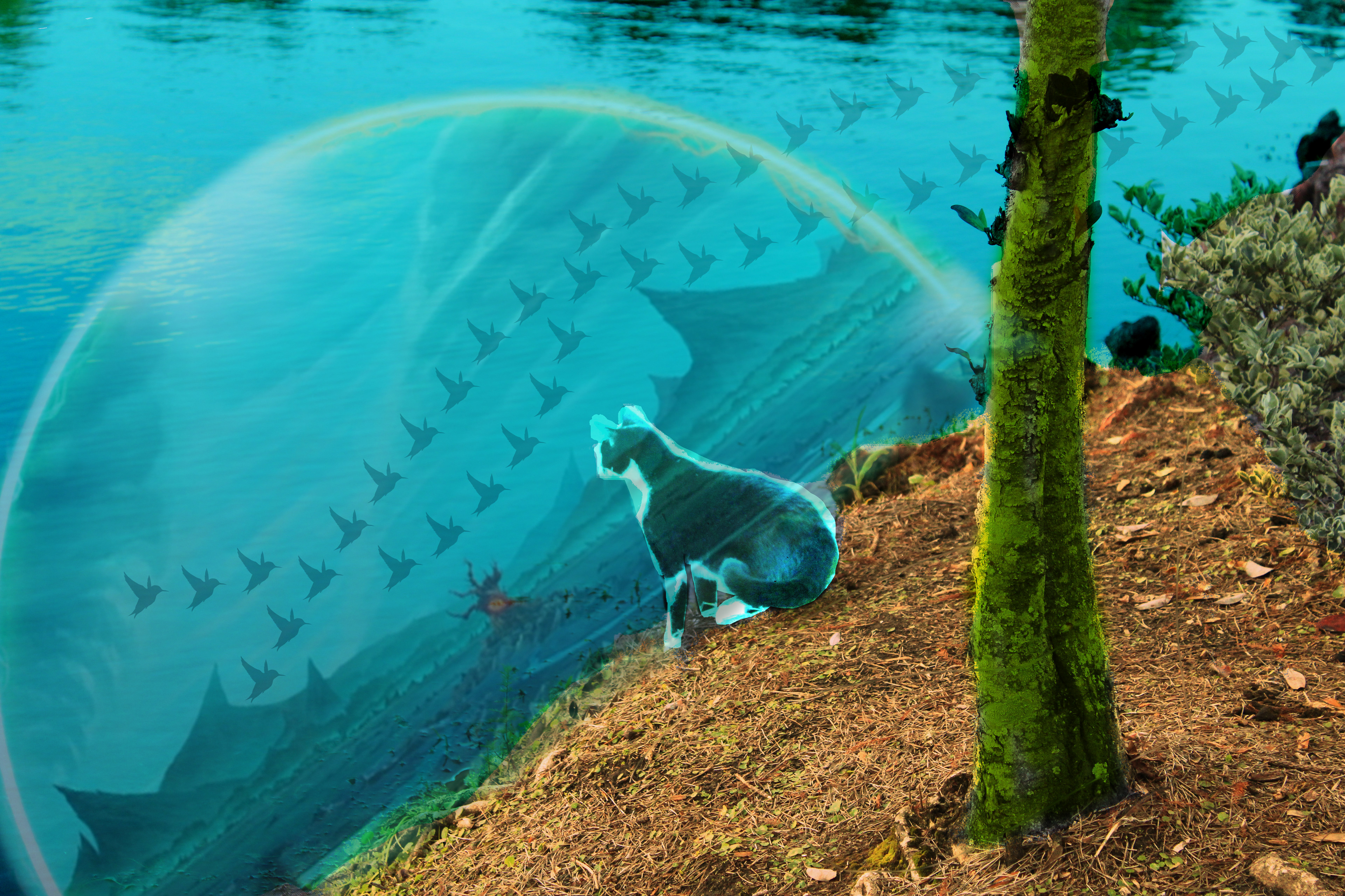 Cat Opening Portal: Raster imaging. Spring 2021
