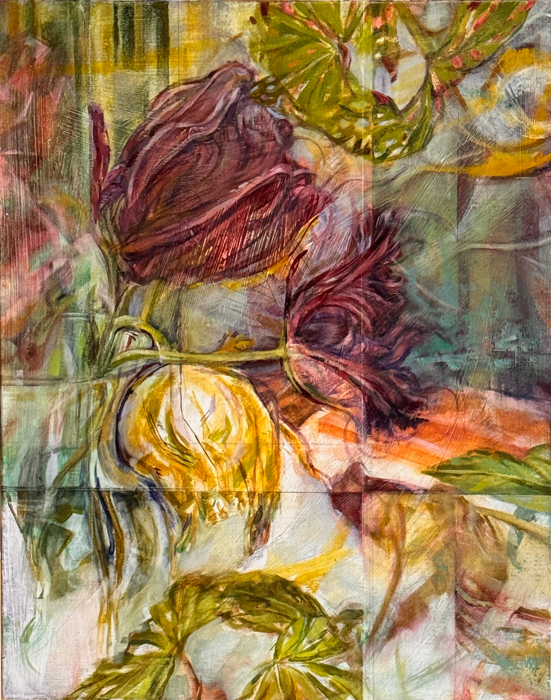 Tulip worship,  2023, 15" x 20", Oil on linen