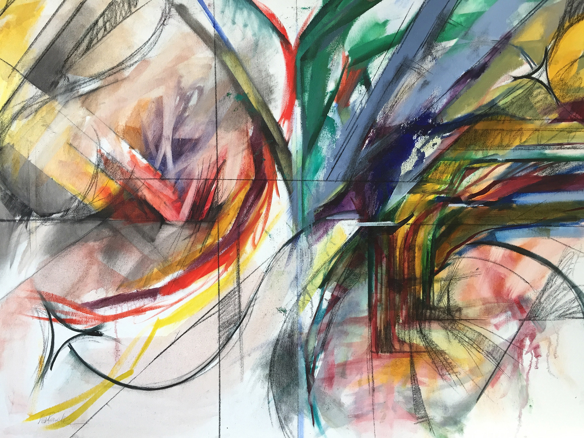 Arrow 1, Oil and charcoal on canvas, 40" x 30", 2014