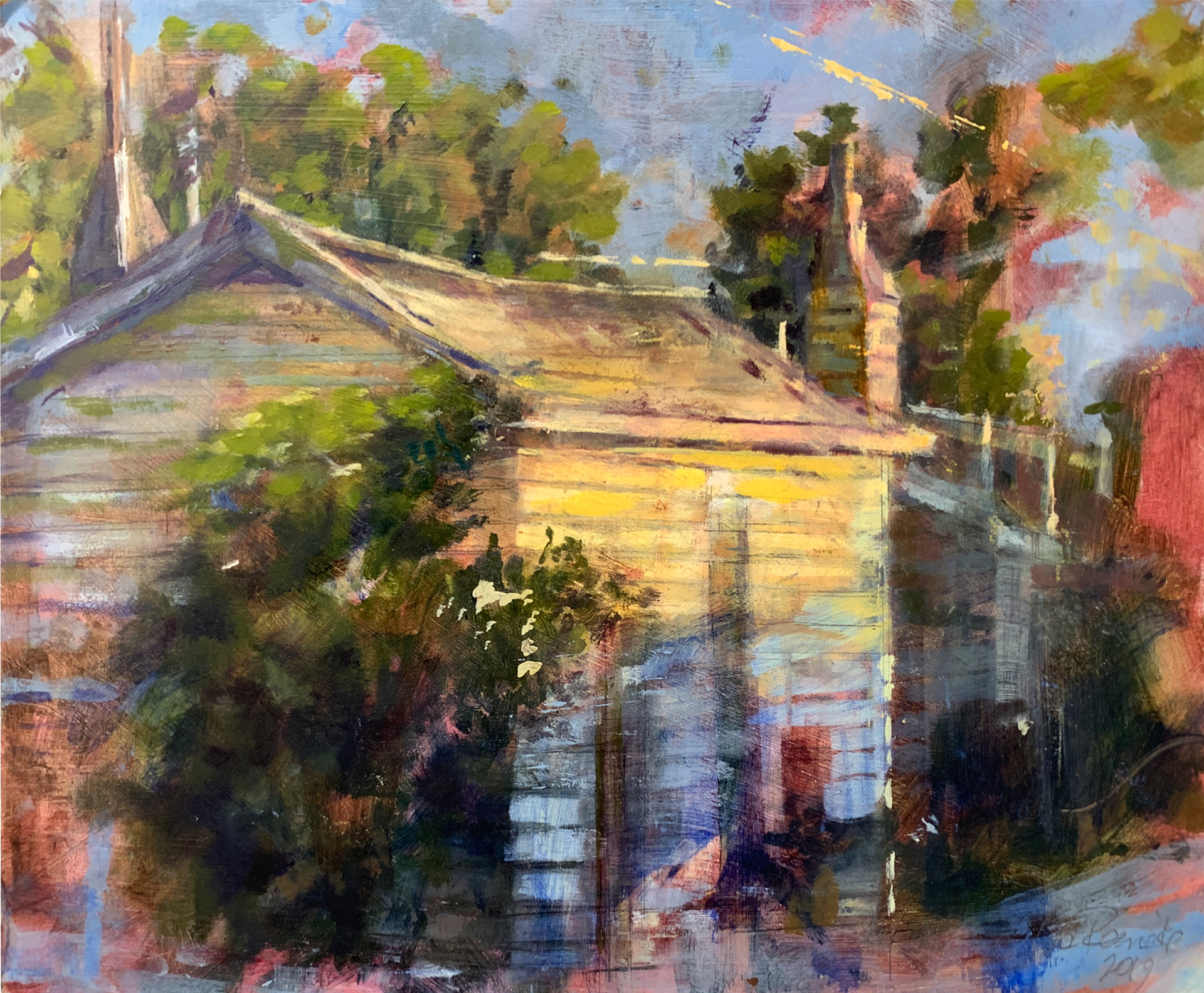 Dillon Alley, Oil onn panel, 10" x 8", 2019