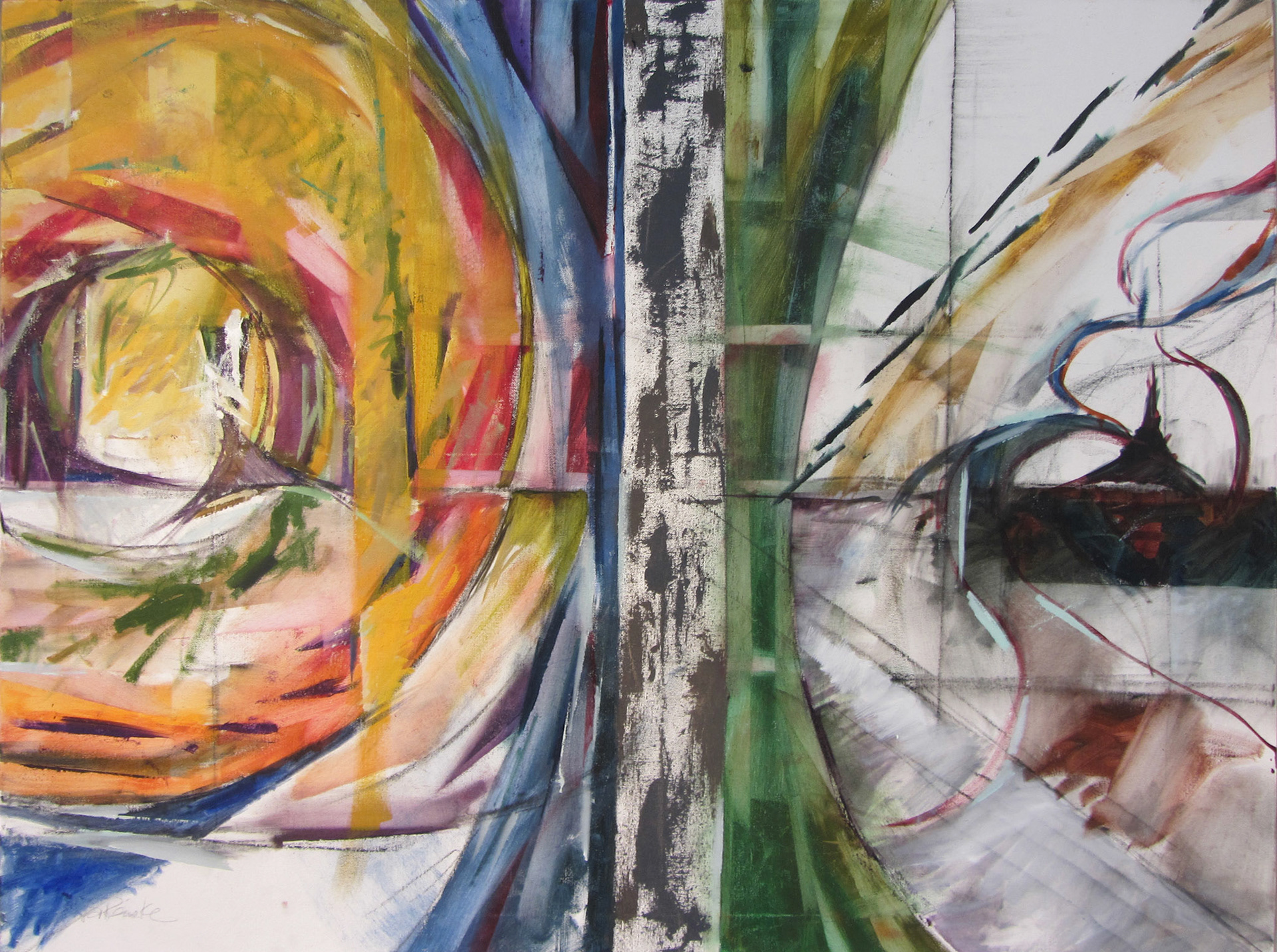 Recovery, Oil and charcoal on canvas, 40" x 30", 2014