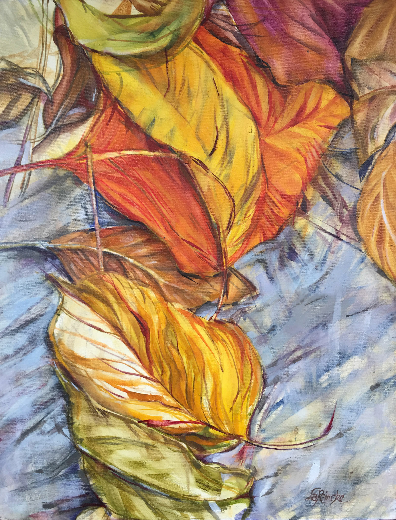 Leaf Lineup, Oil on canvas, 22" x 28", 2017 | SOLD