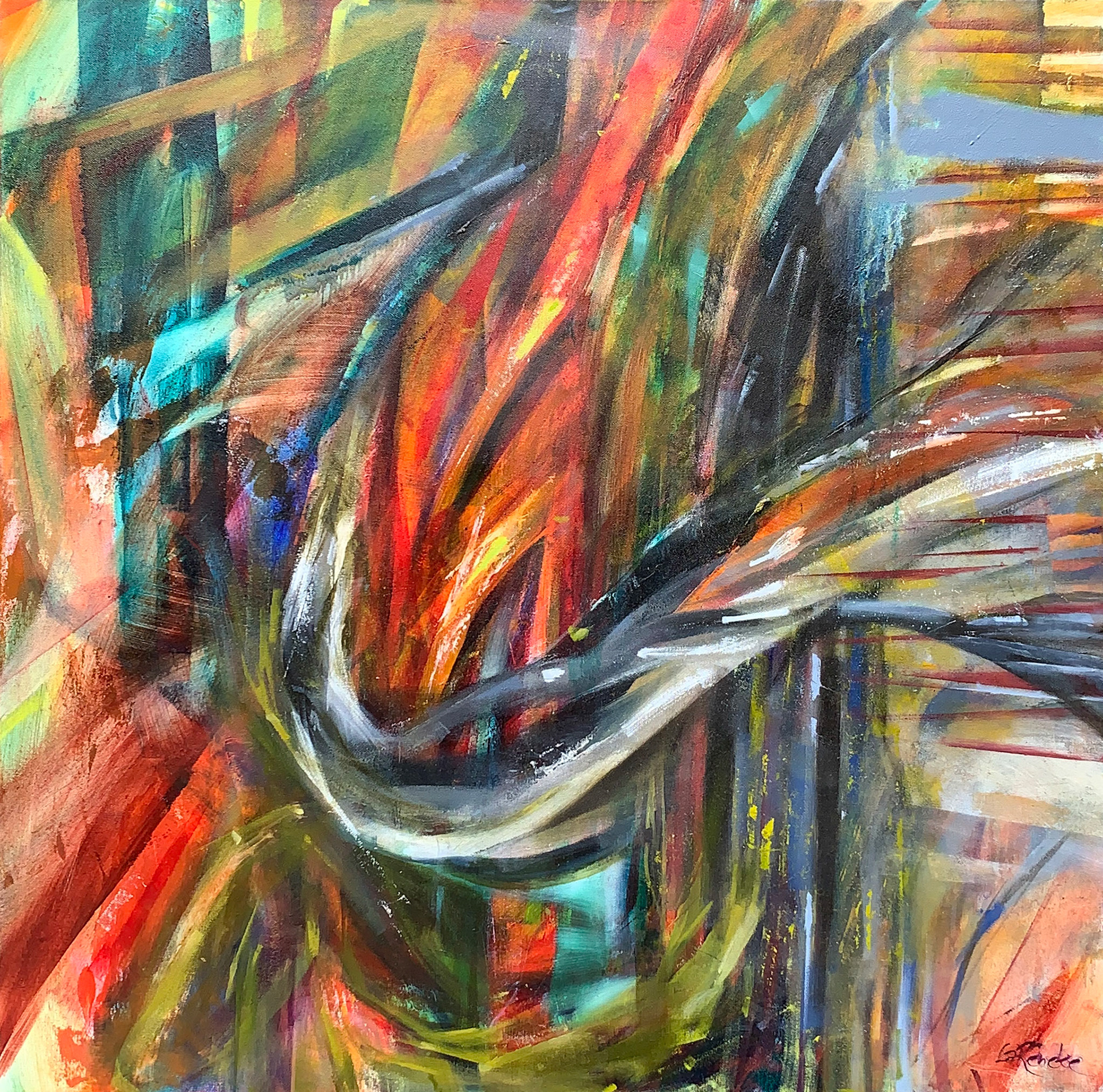 Sprites, Oil on canvas, 30" x 30", 2019