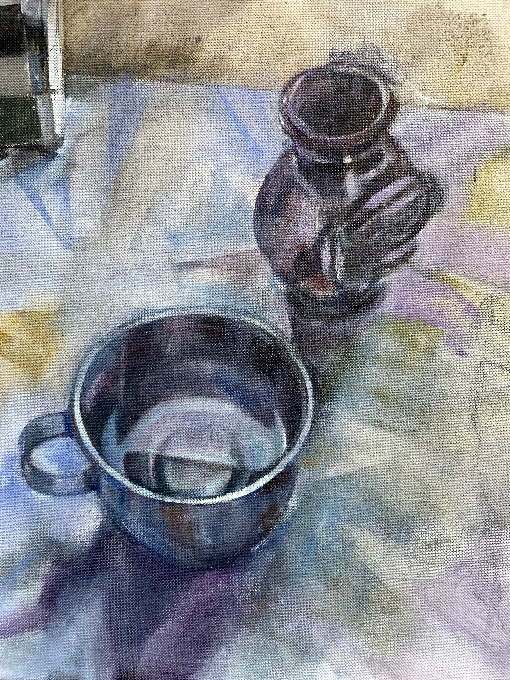 Alcatraz cup/Mission District, Oil on panel, 8" x 10", 2019