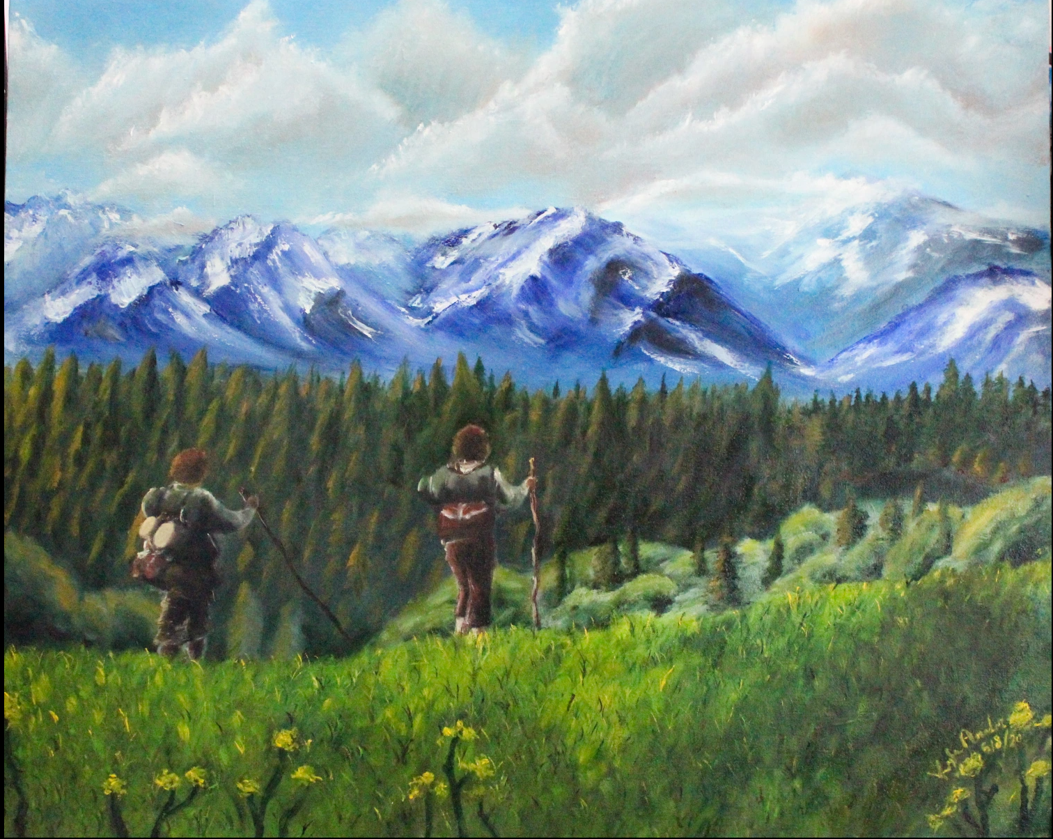 Bilbo's Favorite Walking Song. Oil on canvas. 24″ by 30″ May 8, 2020. Reference image from Peter Jackson’s The Fellowship of the Ring.