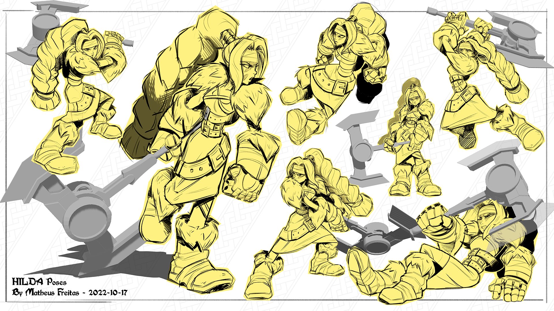 Hilda the Warrior - Poses