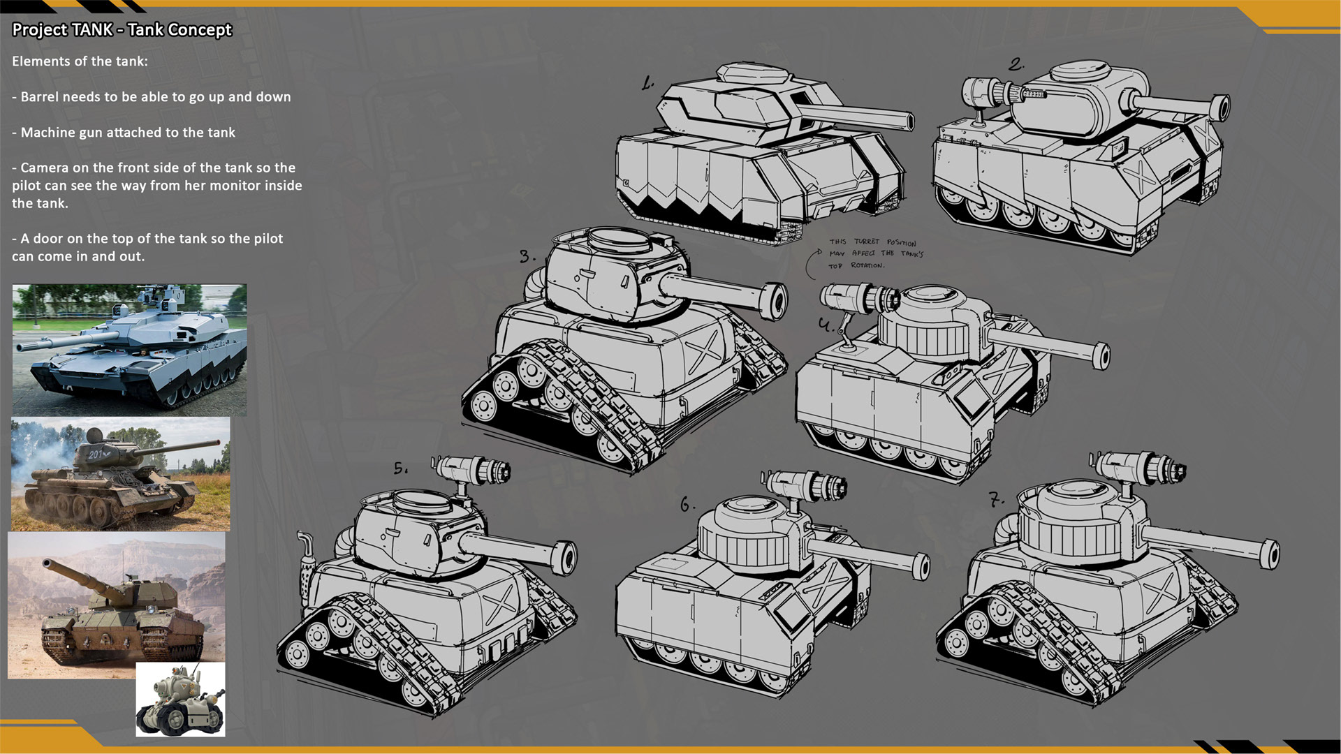 G.I.R.L.S. vs Aliens - Tank Exploration Sketches