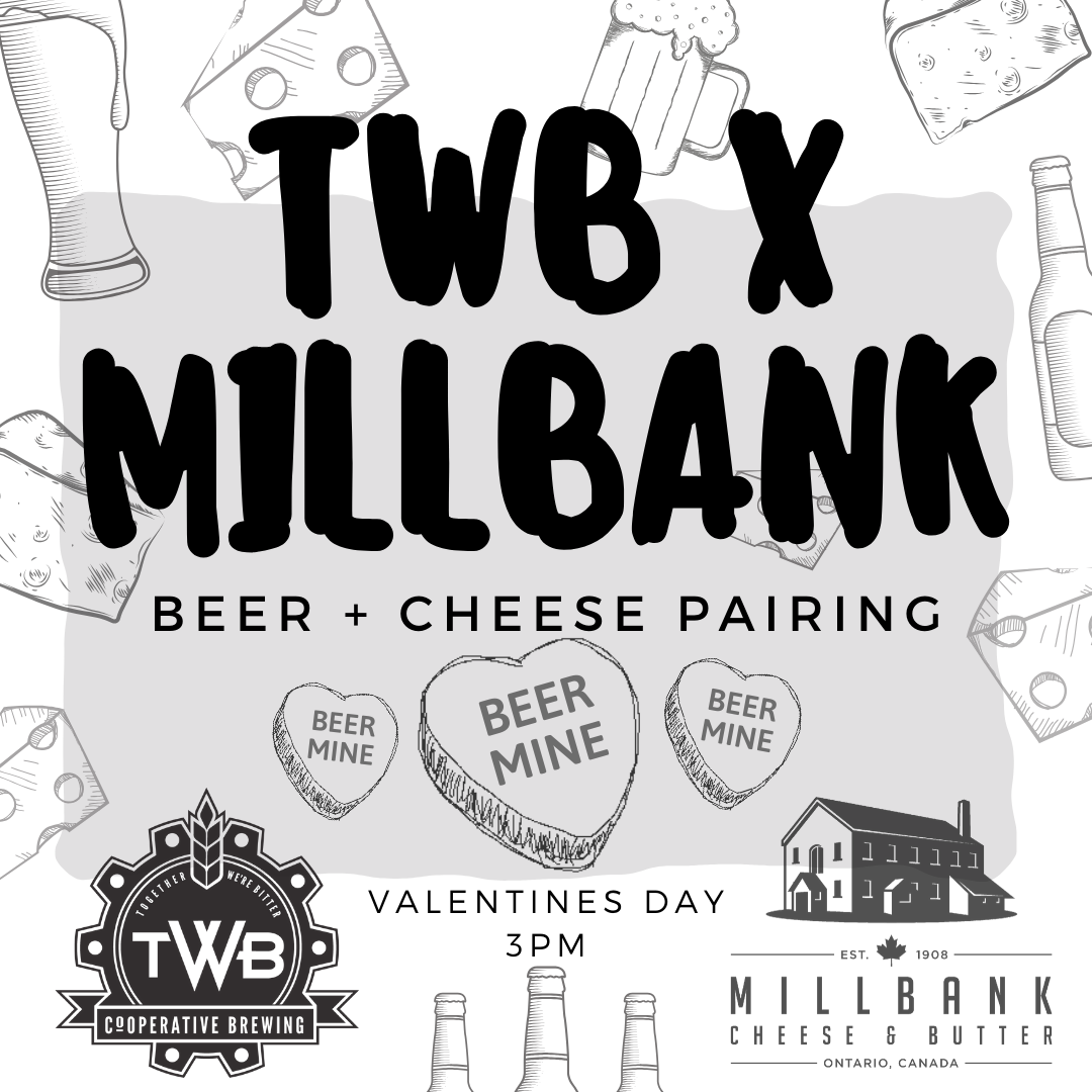 IG grid content for TWB x Millbank Valentine's Day Beer and Cheese Pairing. February 2020.