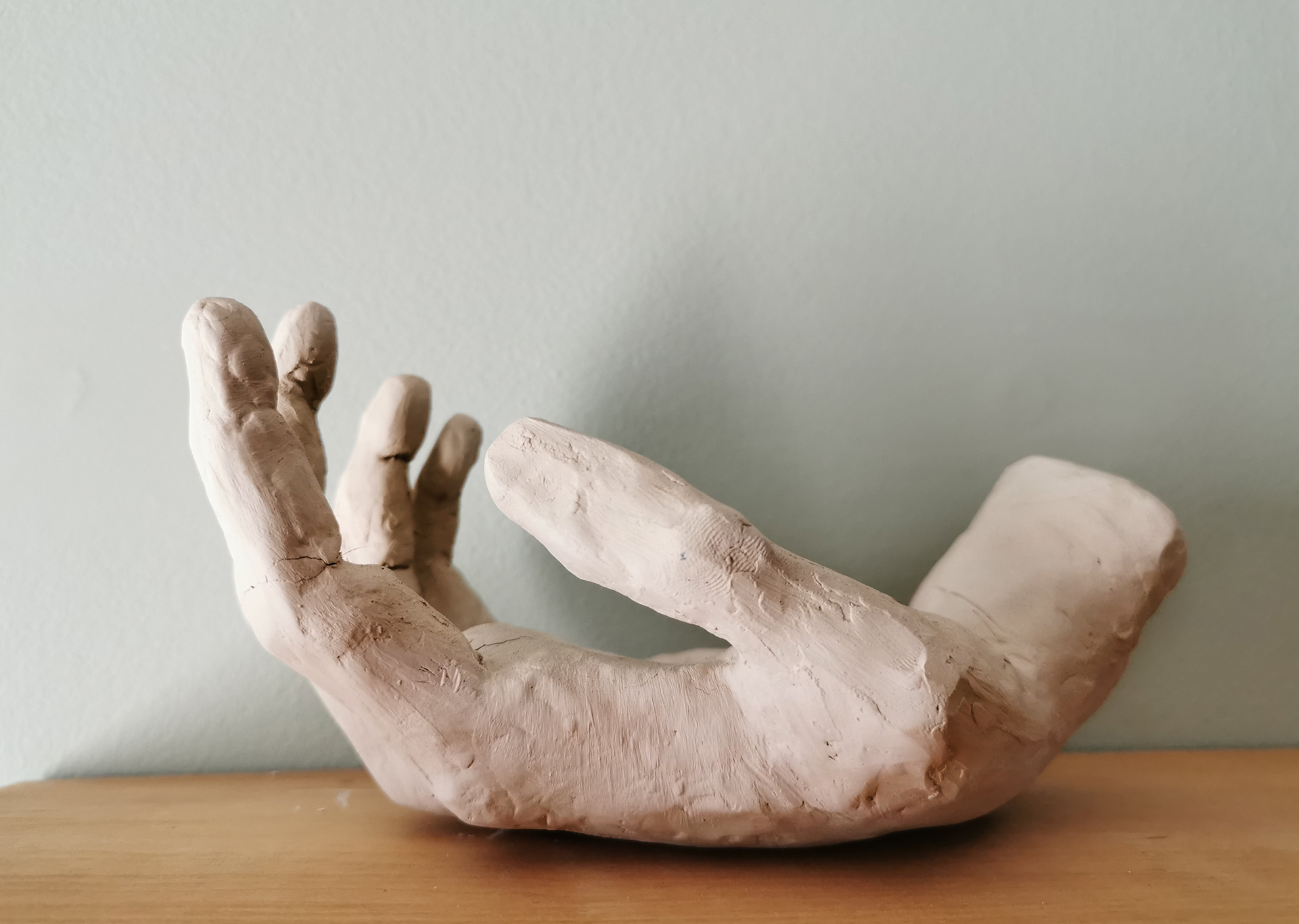 Self portrait in natural clay