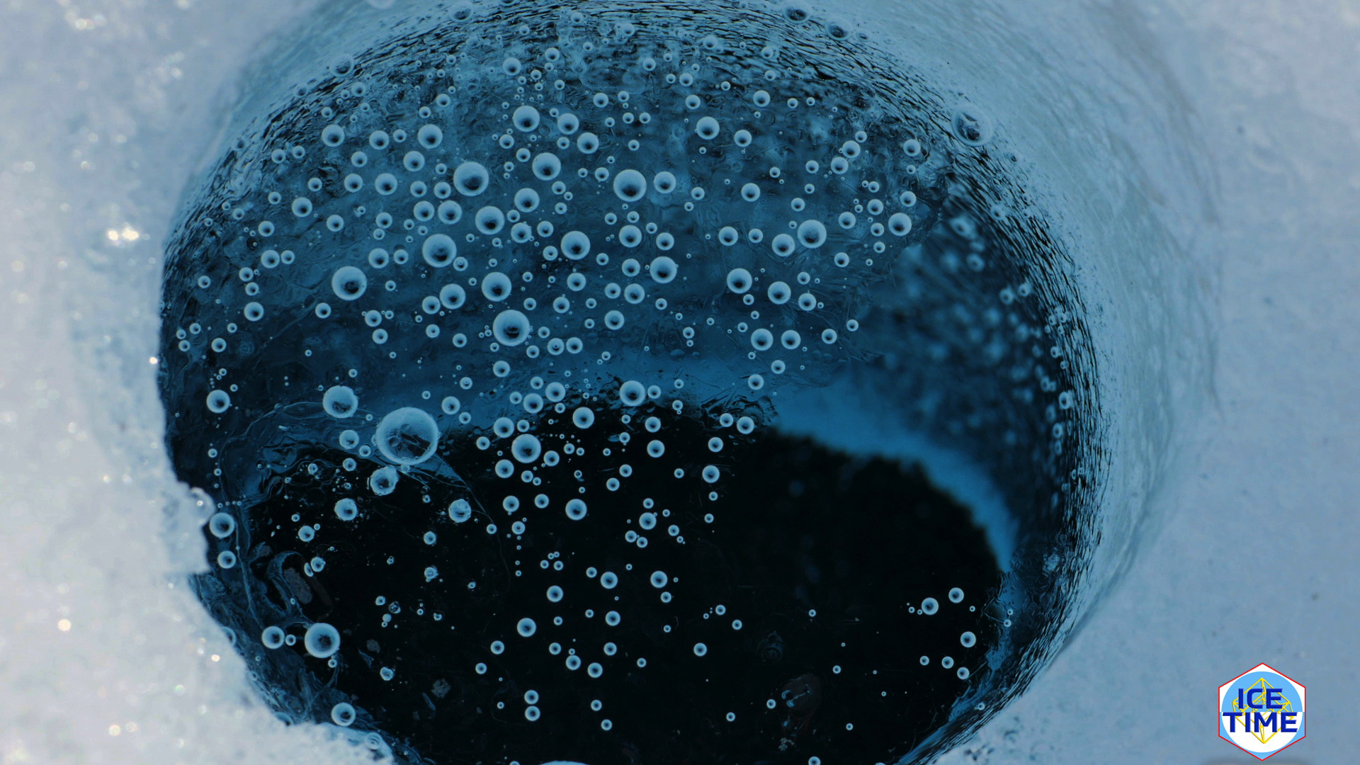 Cryoconite hole, Greenland Ice Sheet, 2016. Ice-TIme.