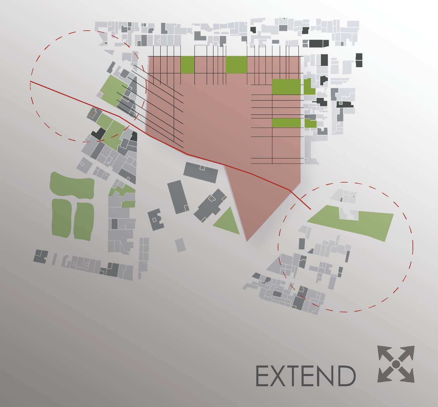 The project features an extension to an existing road which at present ends at the boundary of the site. The extension with similar function, which was being followed at that road i.e., bazar (marketplace), connects communities on the other edge of the site, hence acting as a bridge.
