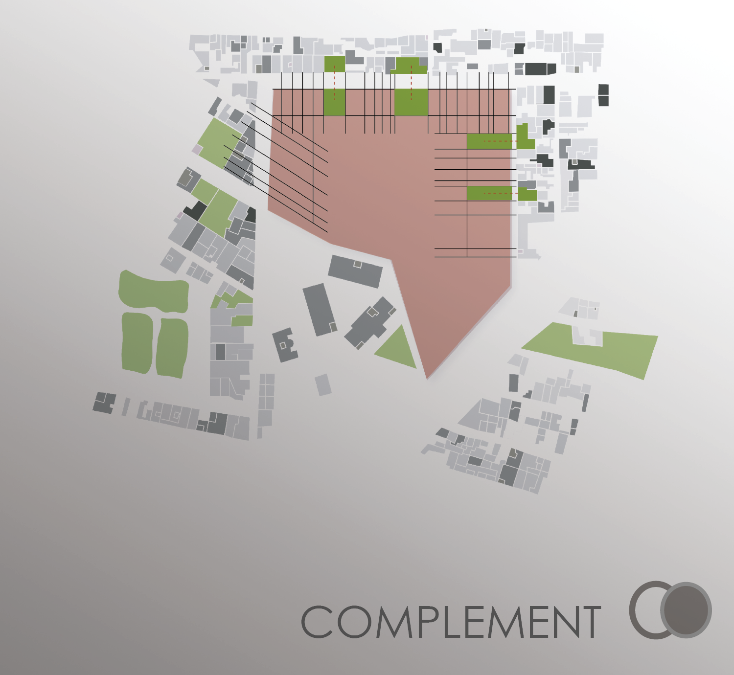 For leisure activities, instead of a big open space inside the site, with no ownership of its own, where responsibility is taken, the project takes the geometry of open spaces of the immediate context into site.